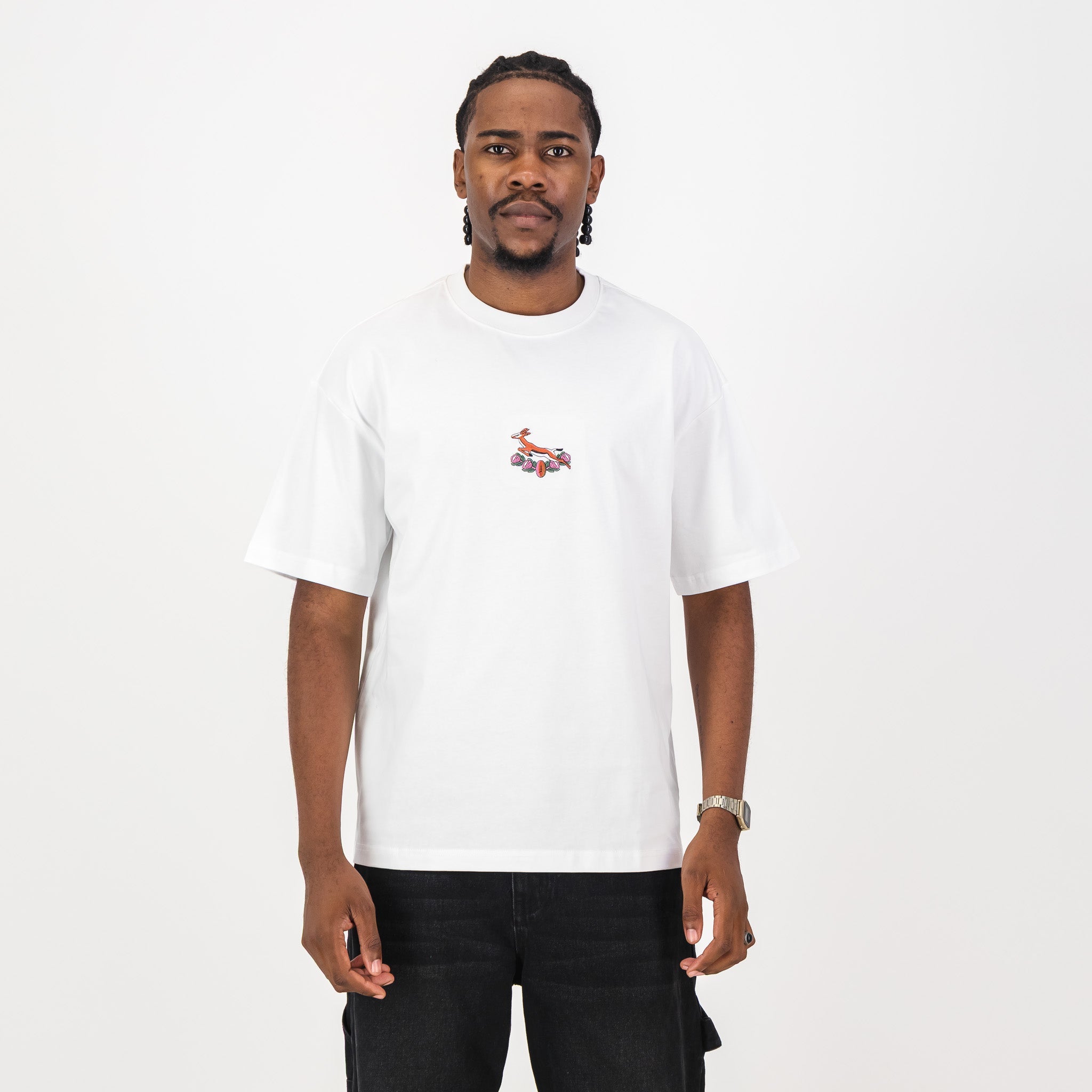 Springboks 95 Embroidery Boxy Crew Tee - White - Old School