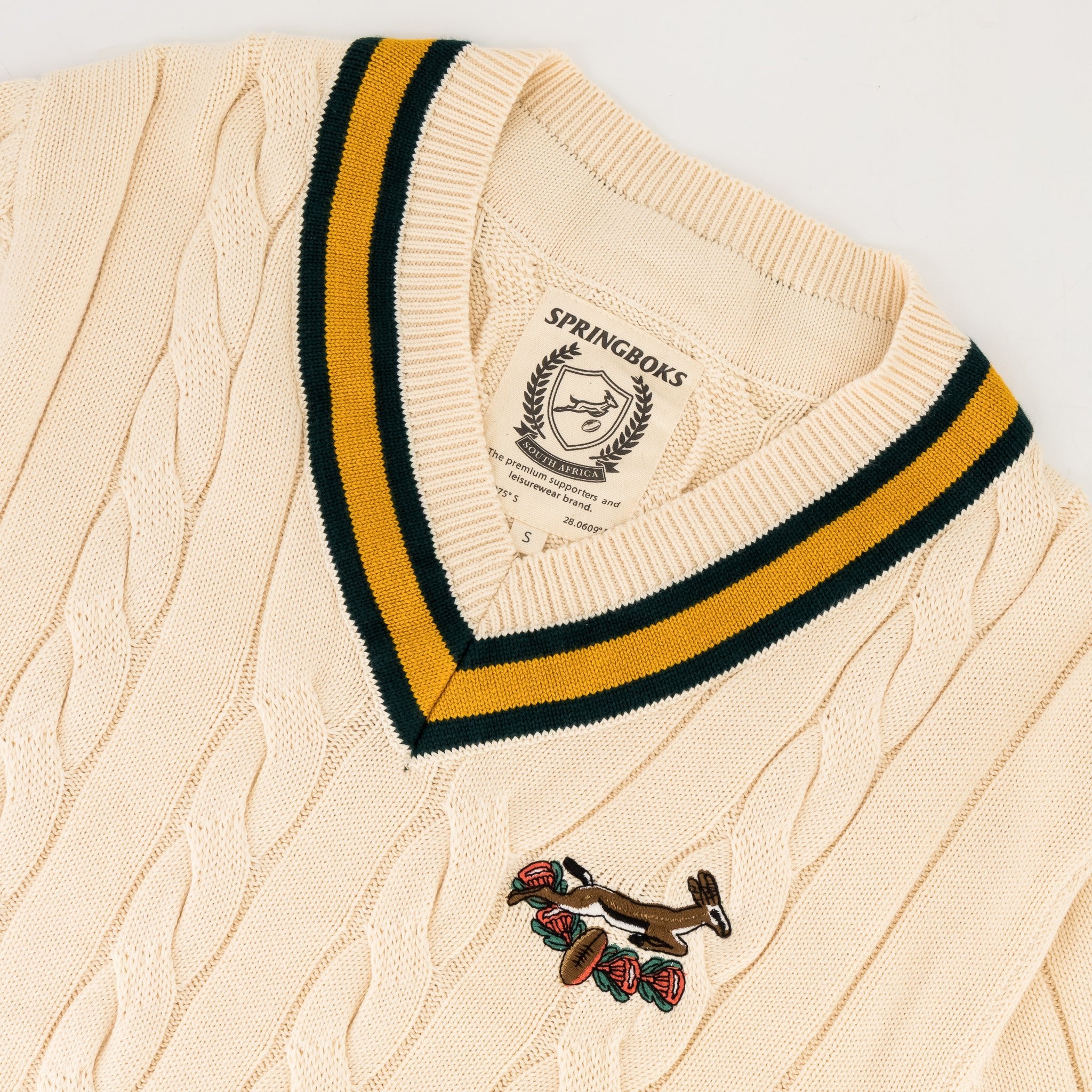 Springboks 95 LS V-neck Knit-Ivory – Old School