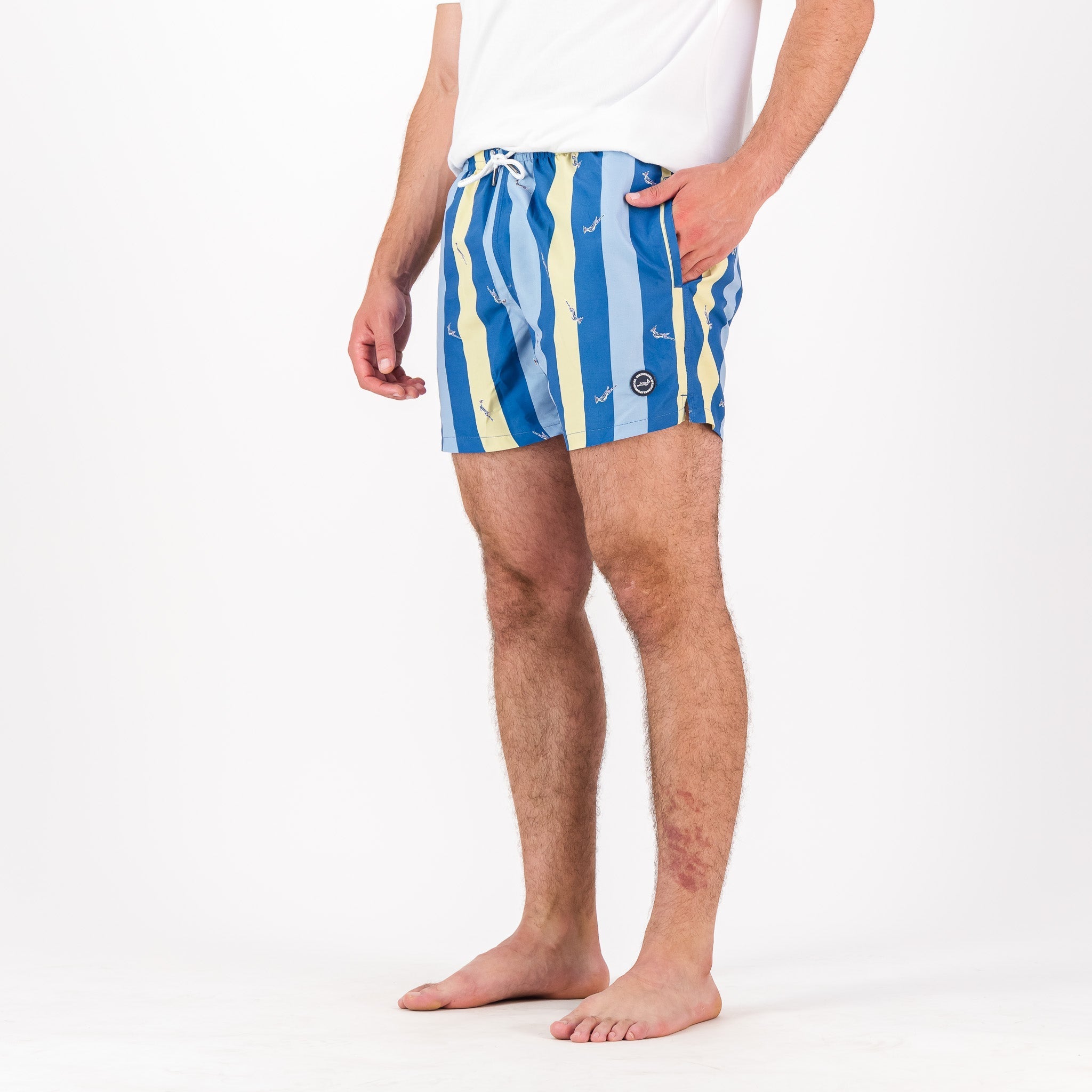 Springboks Candy Stripe SB Print Swim Shorts - Skyway - Old School