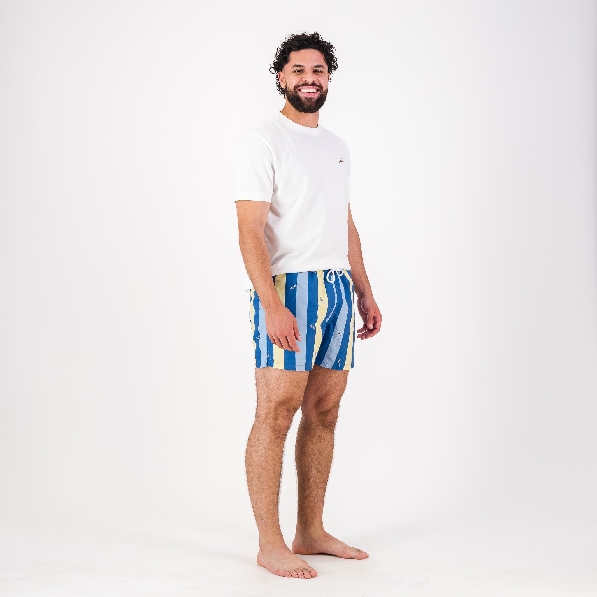 Springboks Candy Stripe SB Print Swim Shorts - Skyway - Old School
