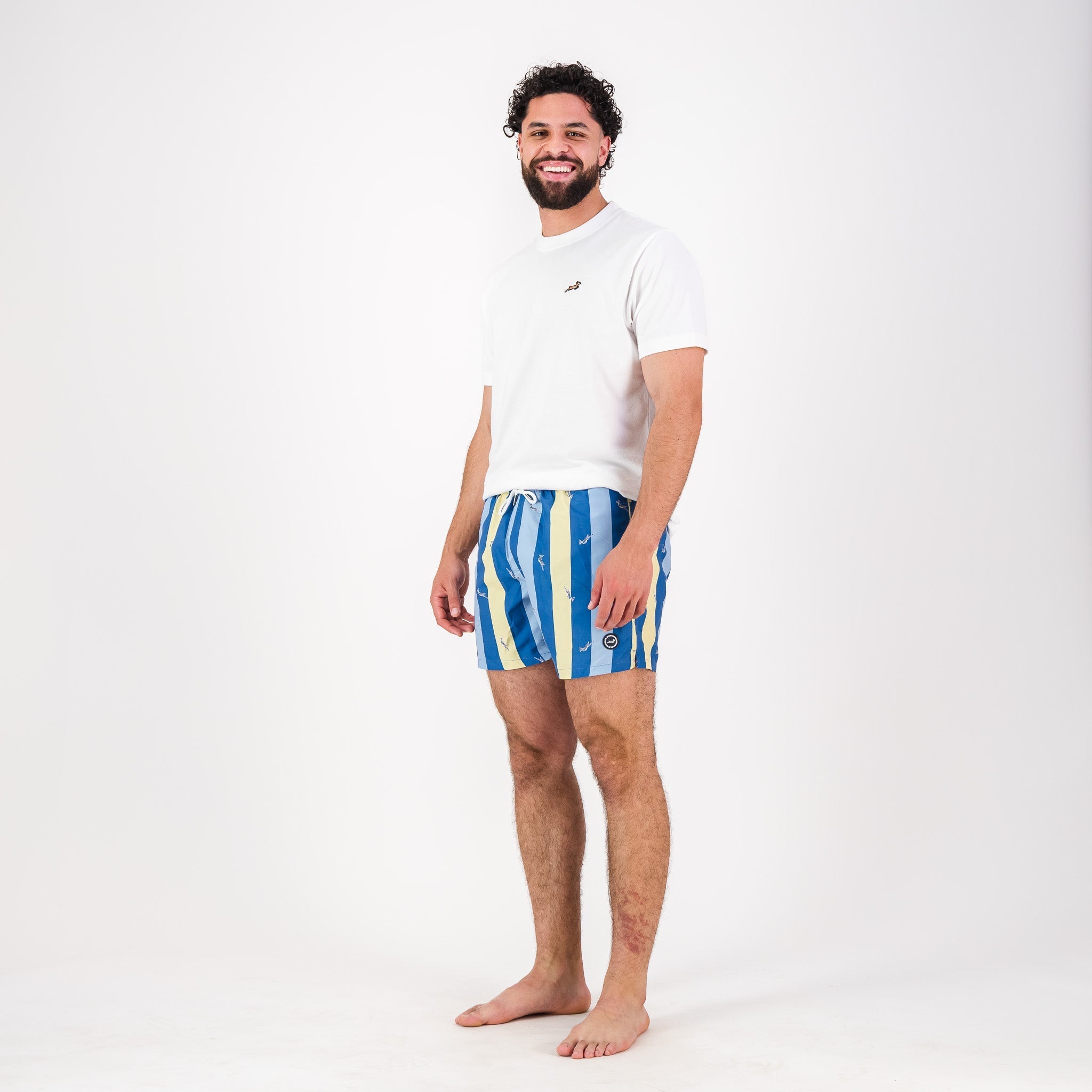 Springboks Candy Stripe SB Print Swim Shorts - Skyway - Old School