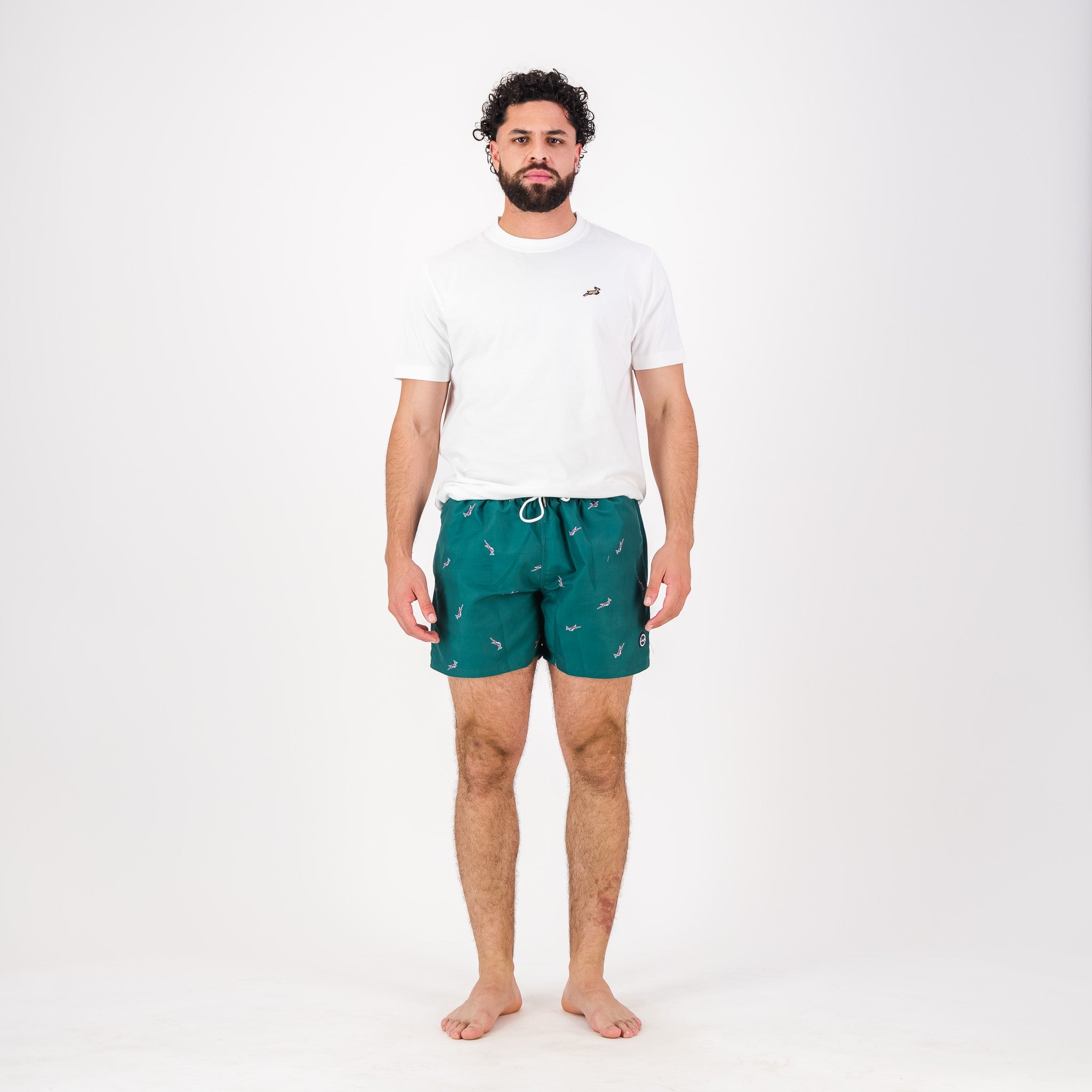 Springboks Candy Stripe SB Print Swim Shorts - Skyway - Old School