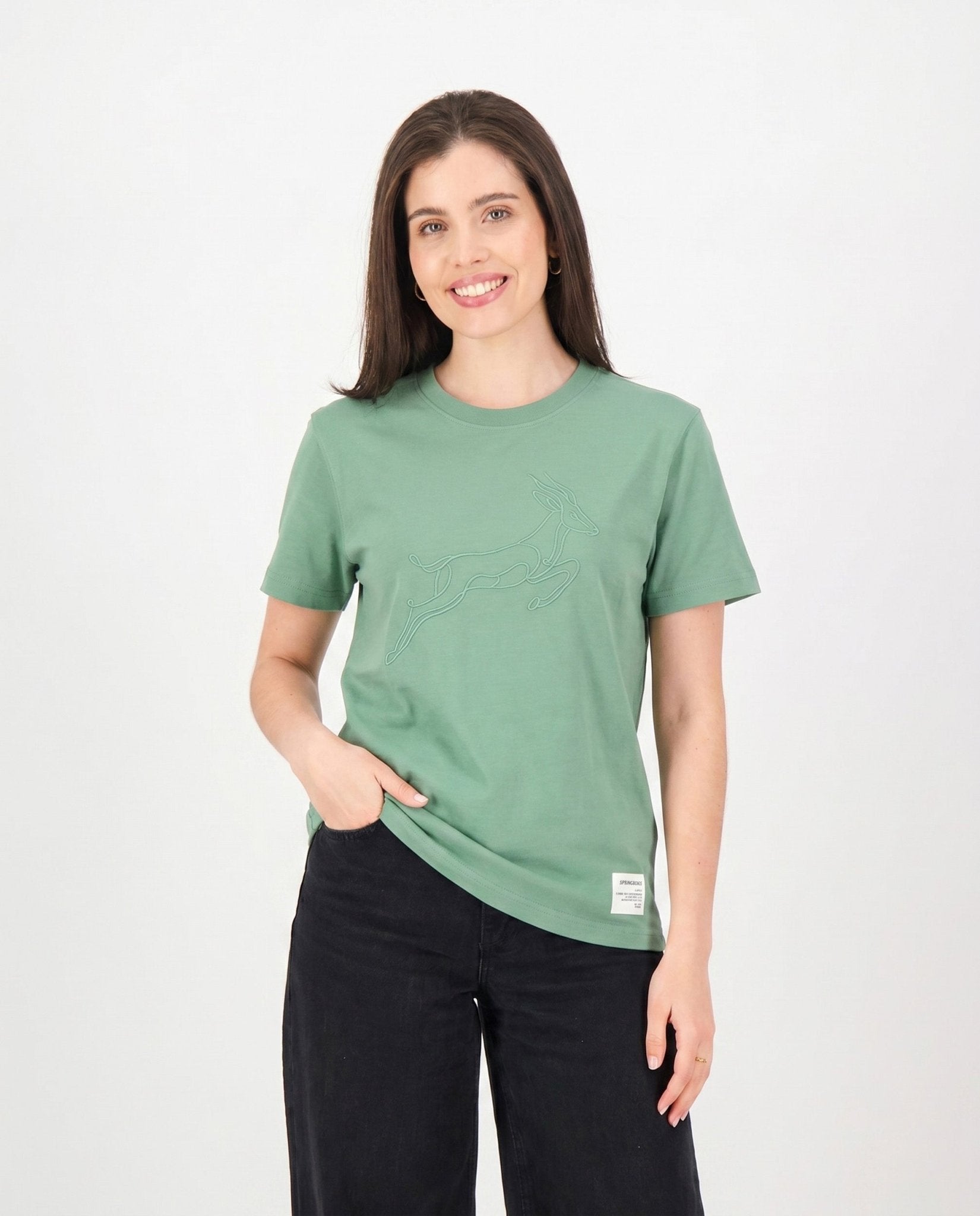 Springboks Continuous Line Bok Crew Tee - Kashmir - Old School
