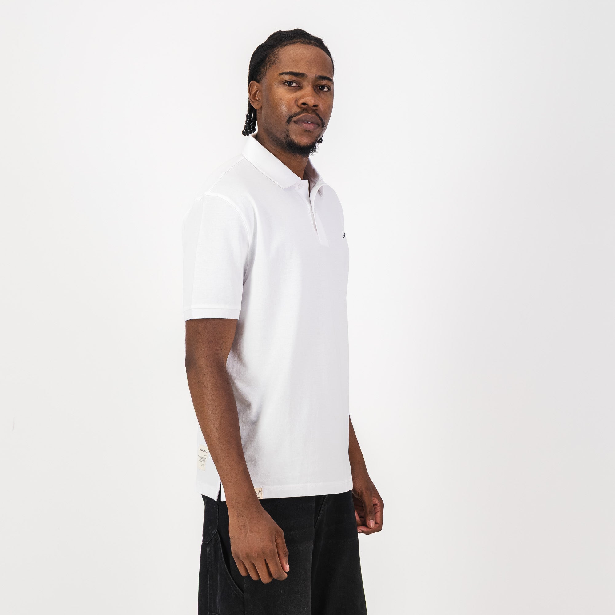 Springboks Contrast Embroidery Polo - White - Old School
