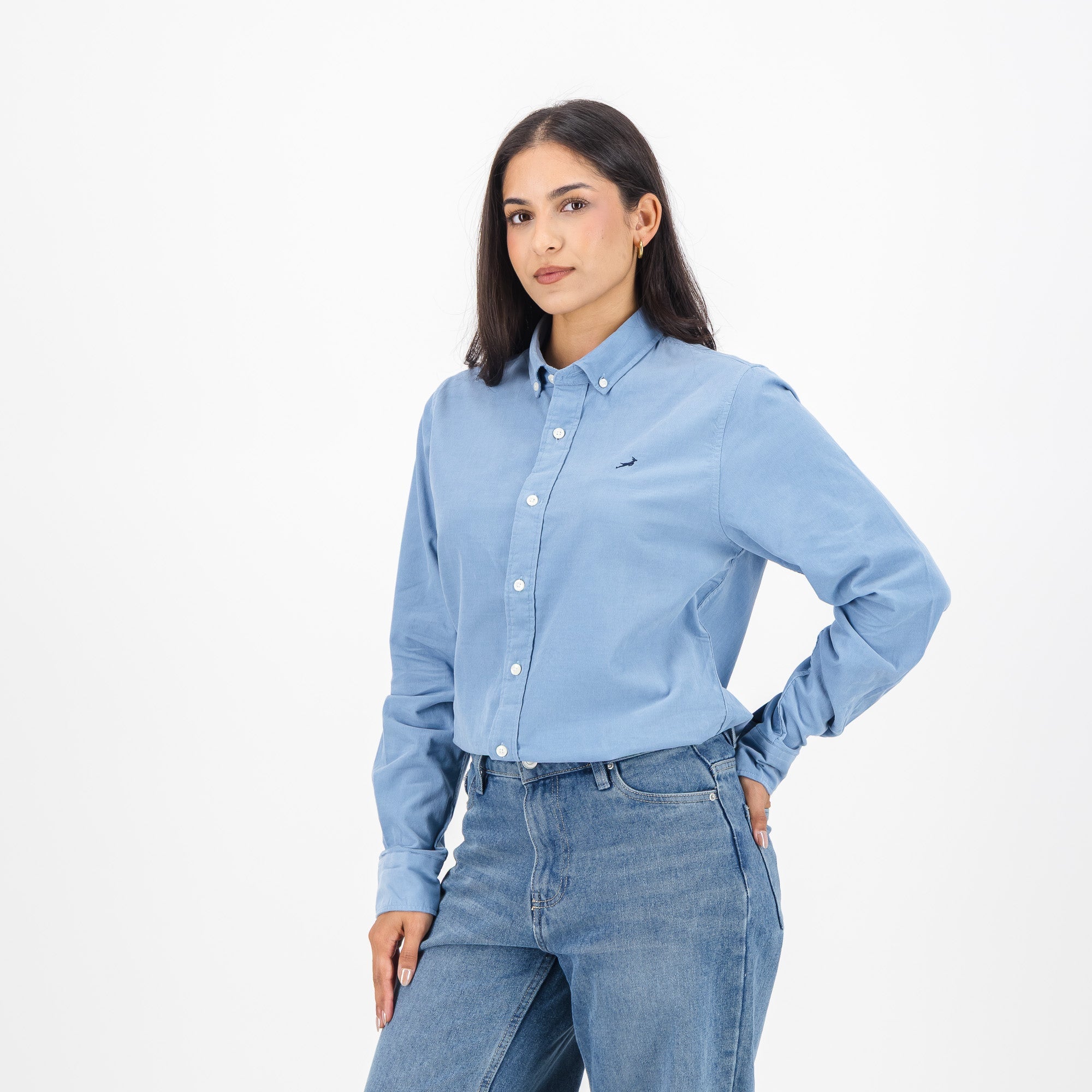Springboks Fine Corduroy Shirt - Faded Denim - Old School