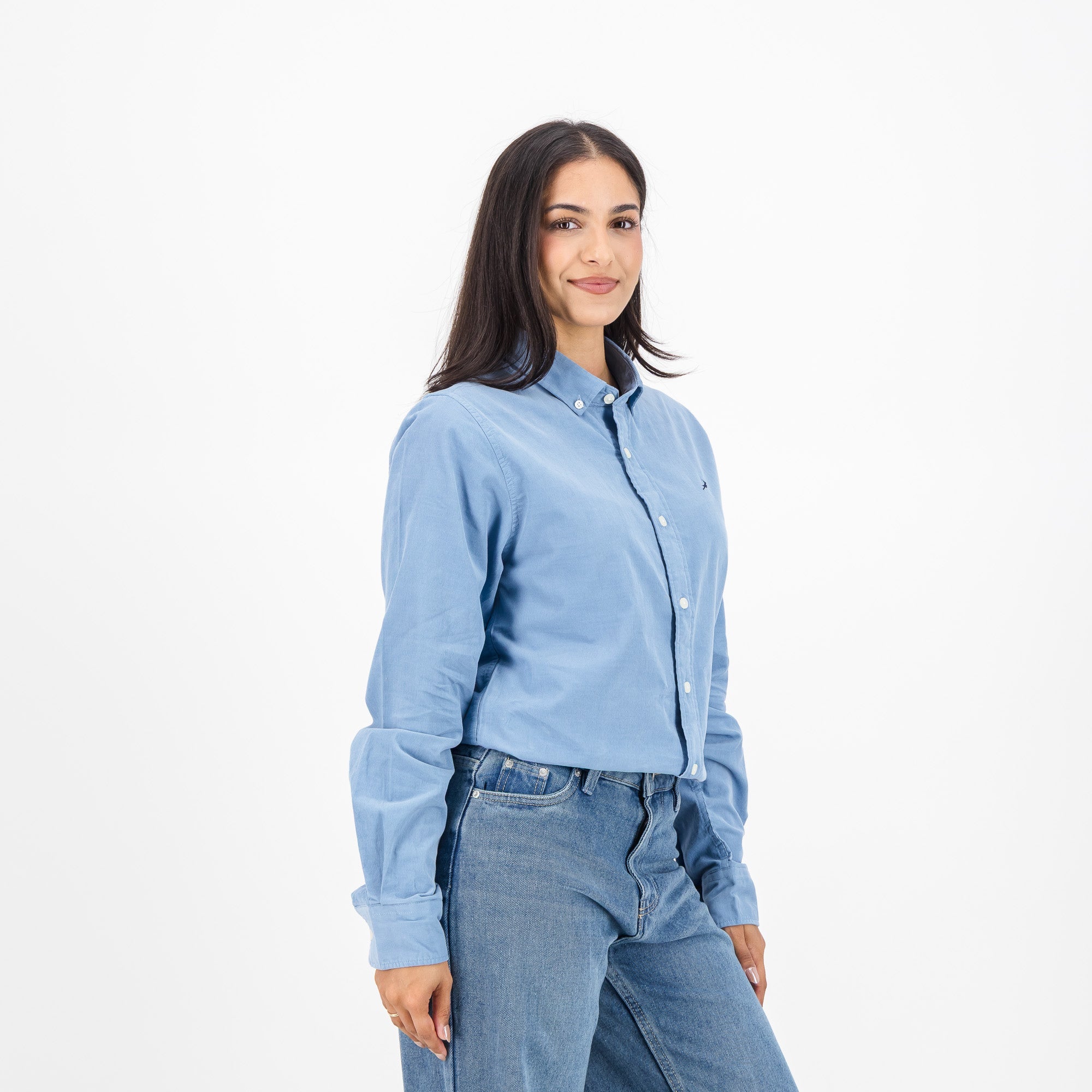 Springboks Fine Corduroy Shirt - Faded Denim - Old School