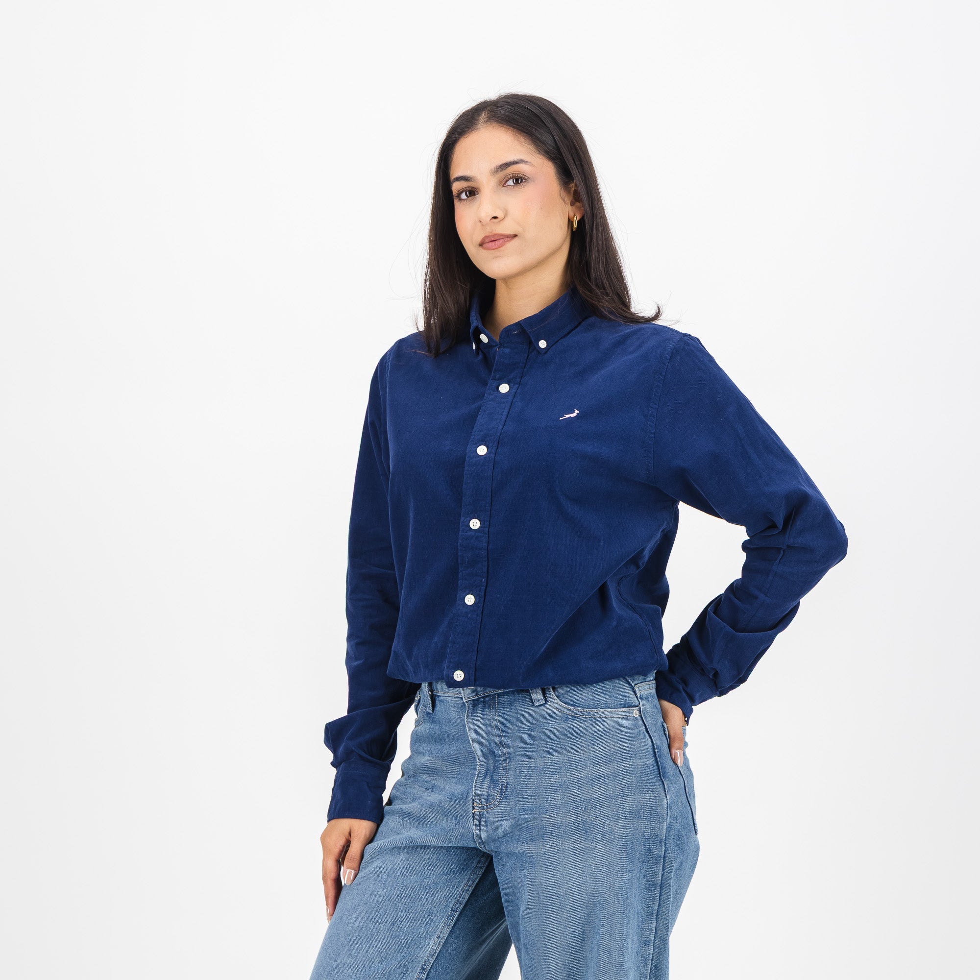 Springboks Fine Corduroy Shirt - Navy - Old School