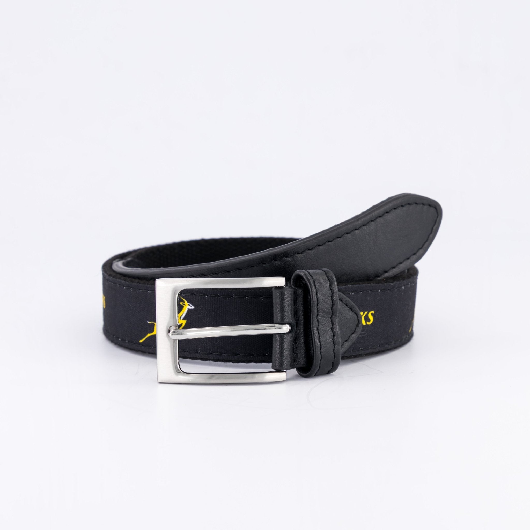 Springboks Golf Belt - Black - Old School