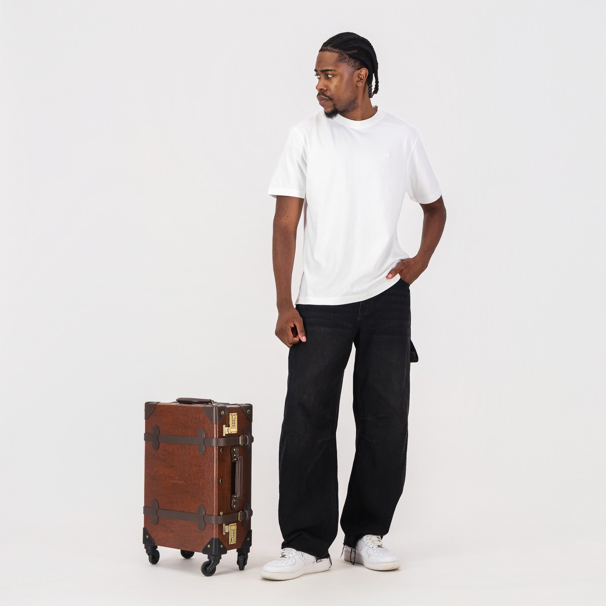 Springboks Heritage Leather Cabin Trolley – Chocolate - Old School