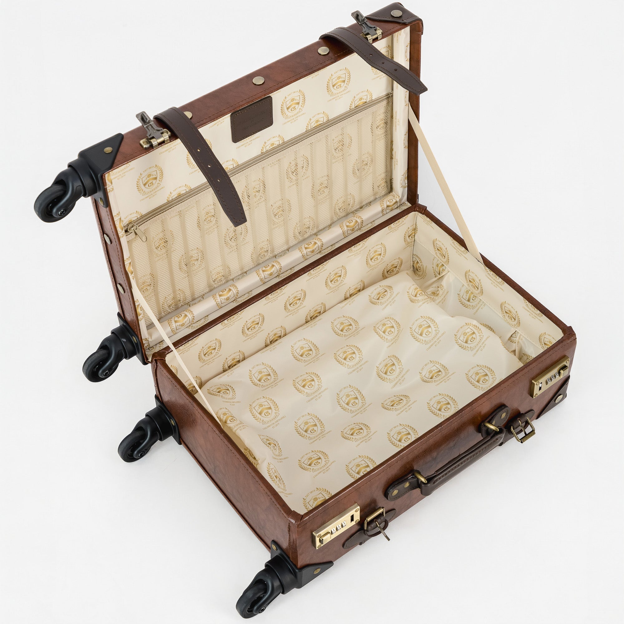 Springboks Heritage Leather Cabin Trolley – Chocolate - Old School