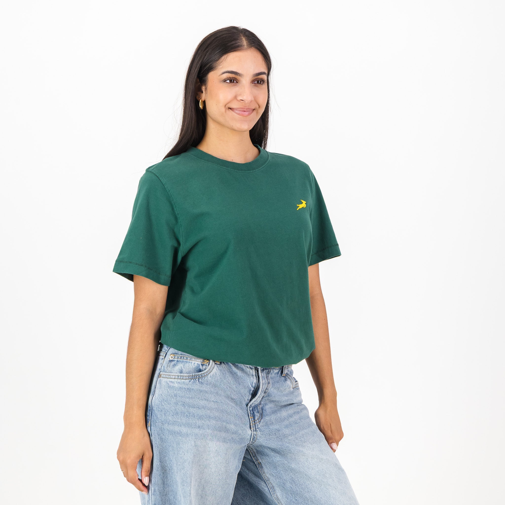 Springboks HS Sml Logo L Crew Tee - OS Green - Old School