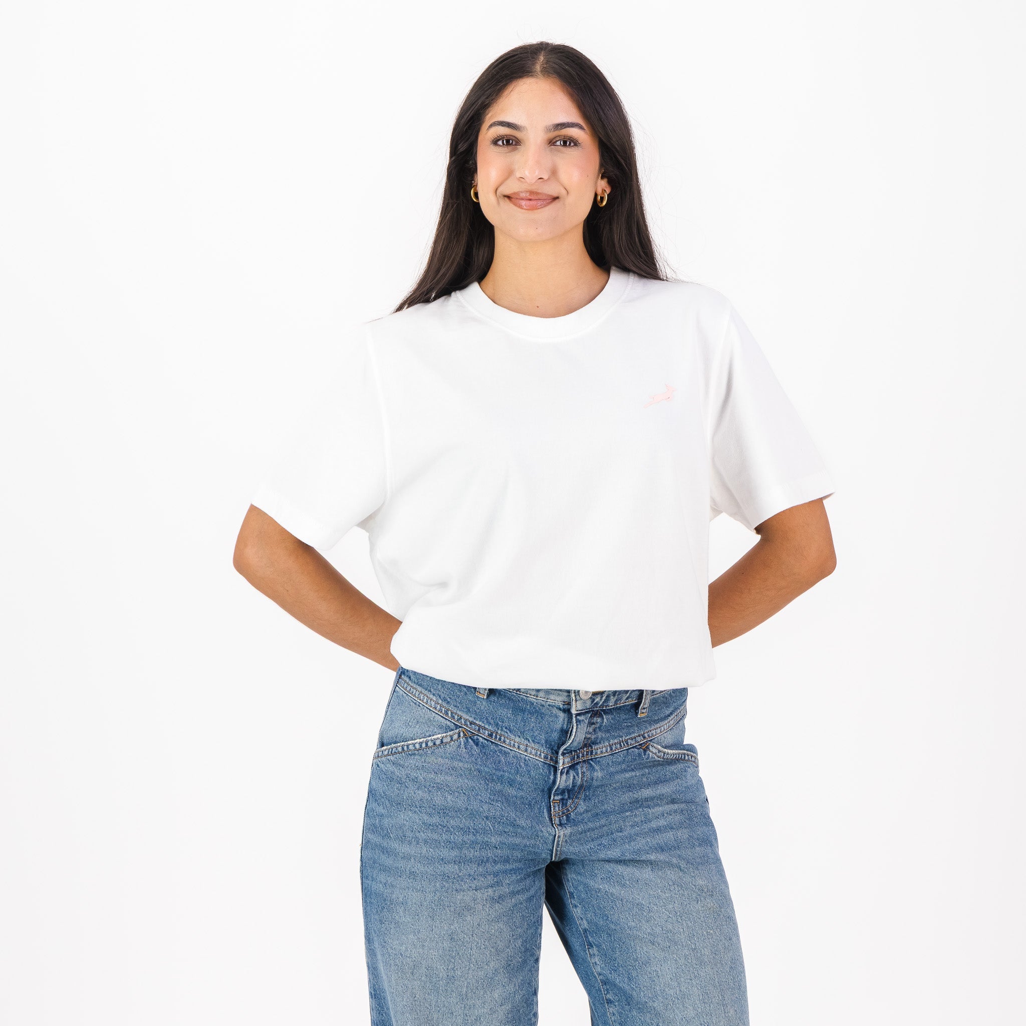 Springboks HS Sml Logo L Crew Tee - White - Old School