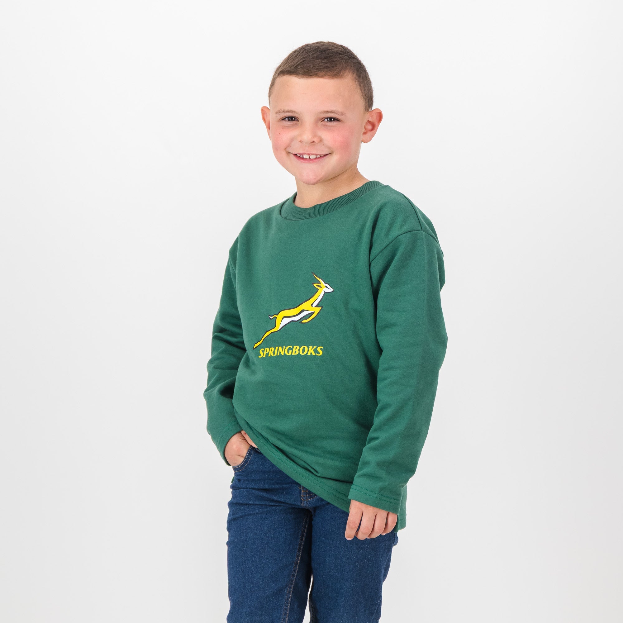 Springboks Kids Bokkies Fleece Sweat - OS Green - Old School