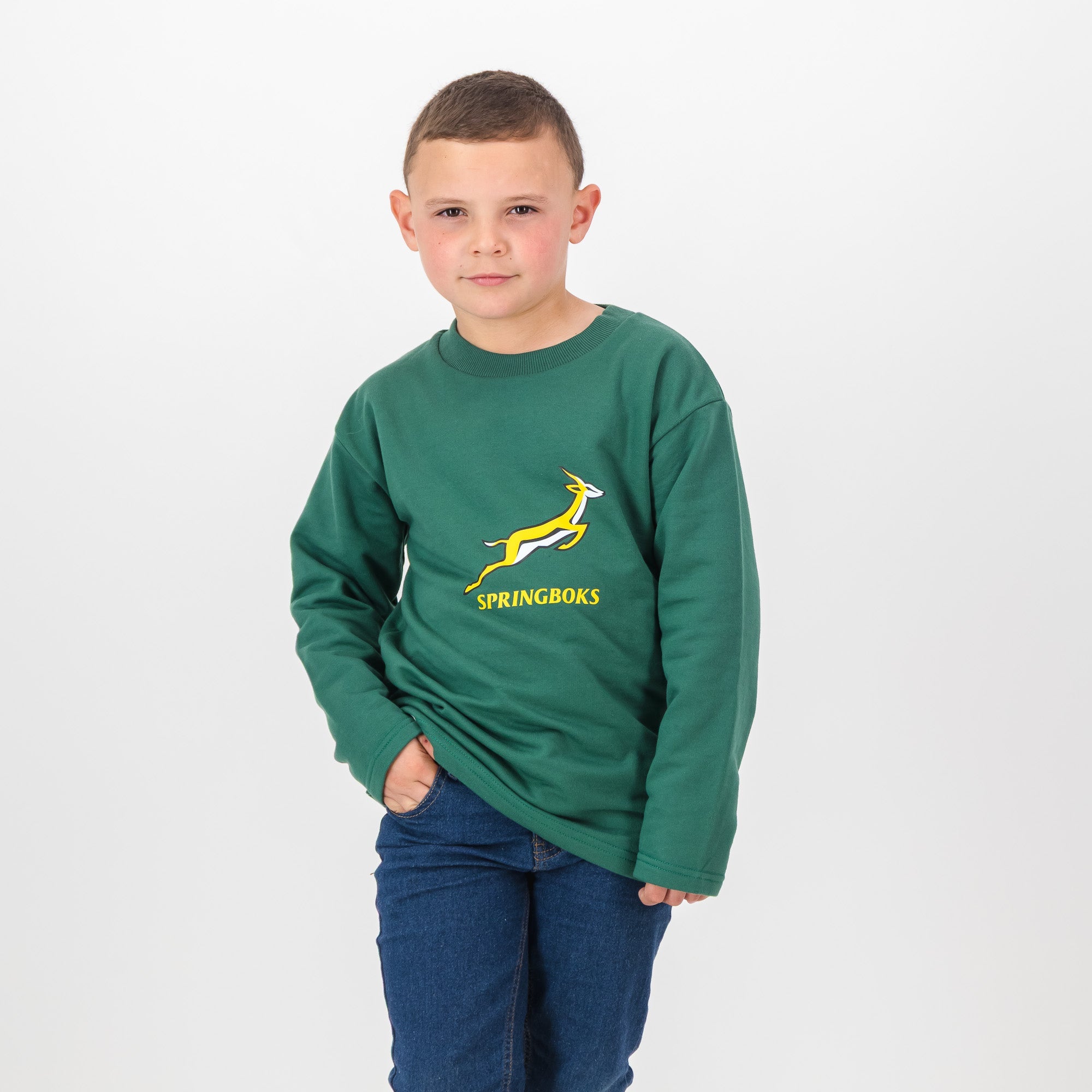 Springboks Kids Bokkies Fleece Sweat - OS Green - Old School