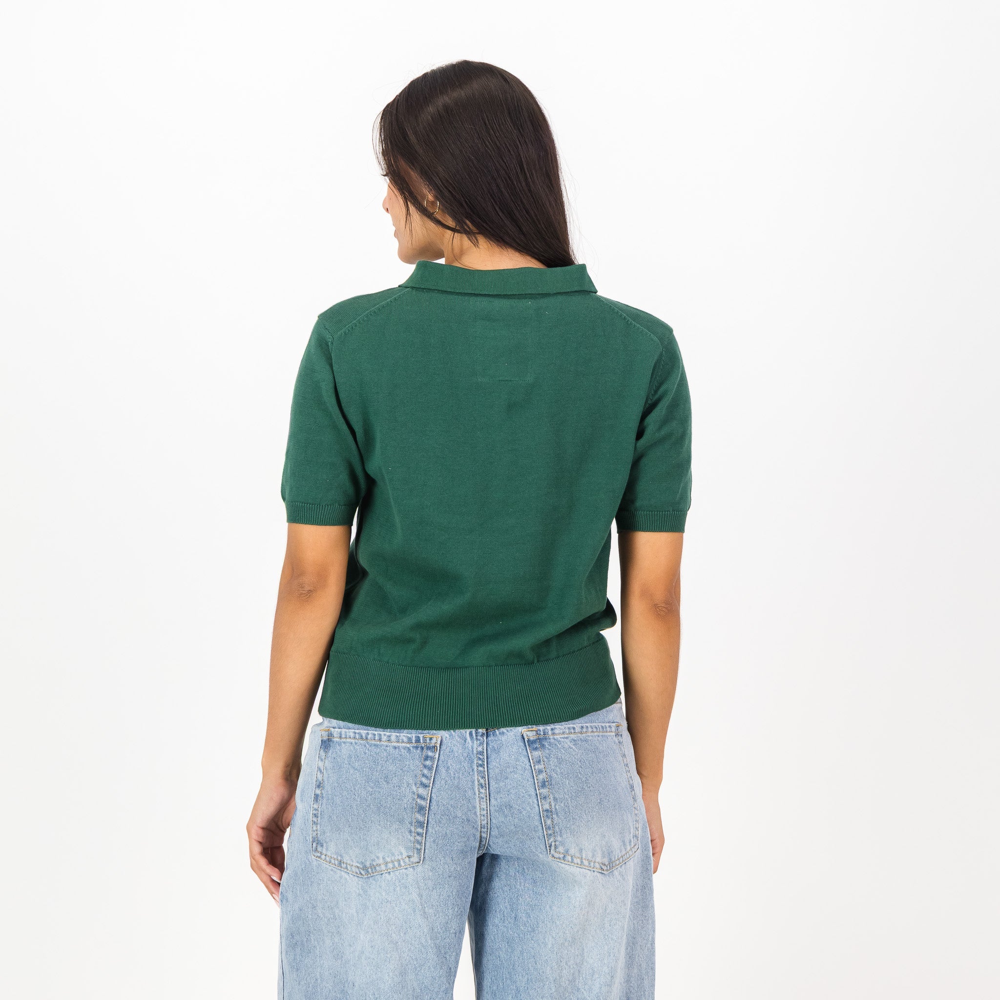 Springboks Knitted SS Ladies Polo - OS Green - Old School