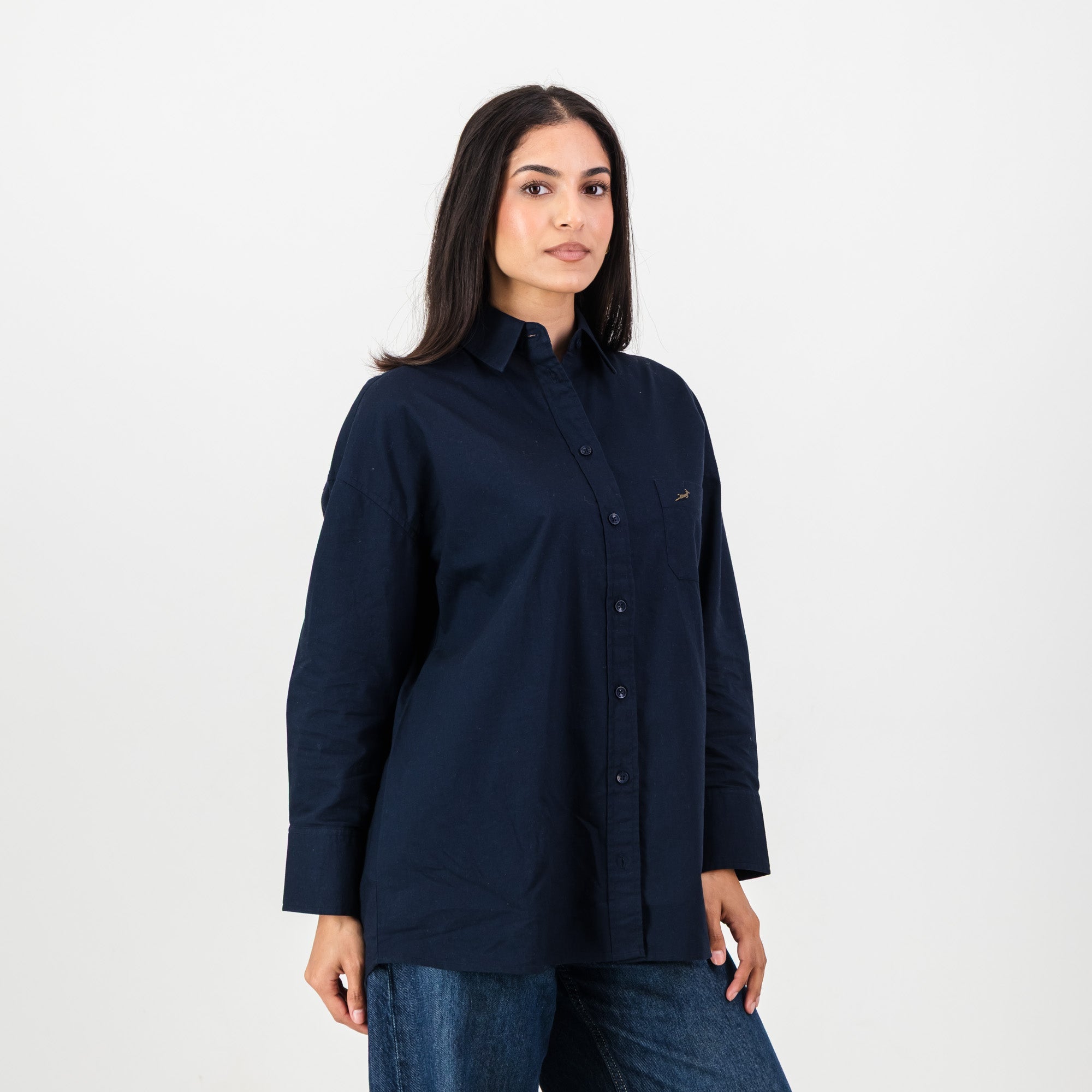 Springboks Ladies Oxford Shirt - Navy - Old School