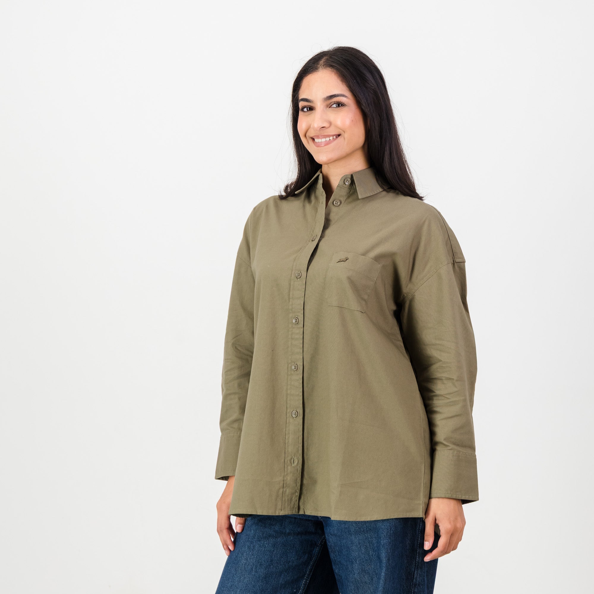 Springboks Ladies Oxford Shirt - Taupe - Old School