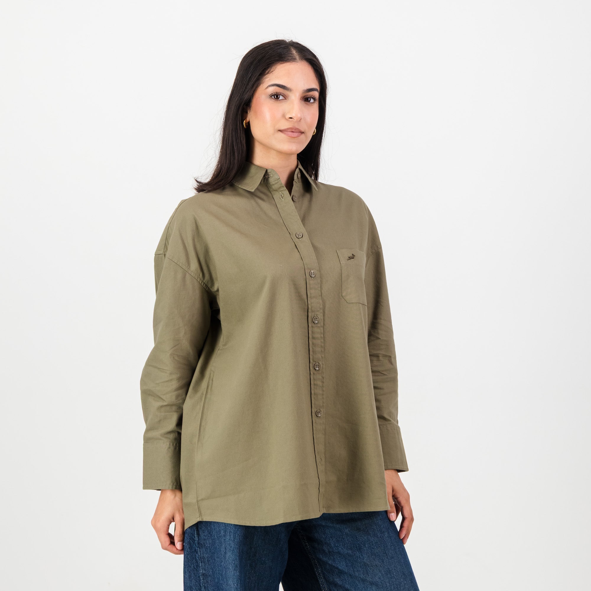 Springboks Ladies Oxford Shirt - Taupe - Old School