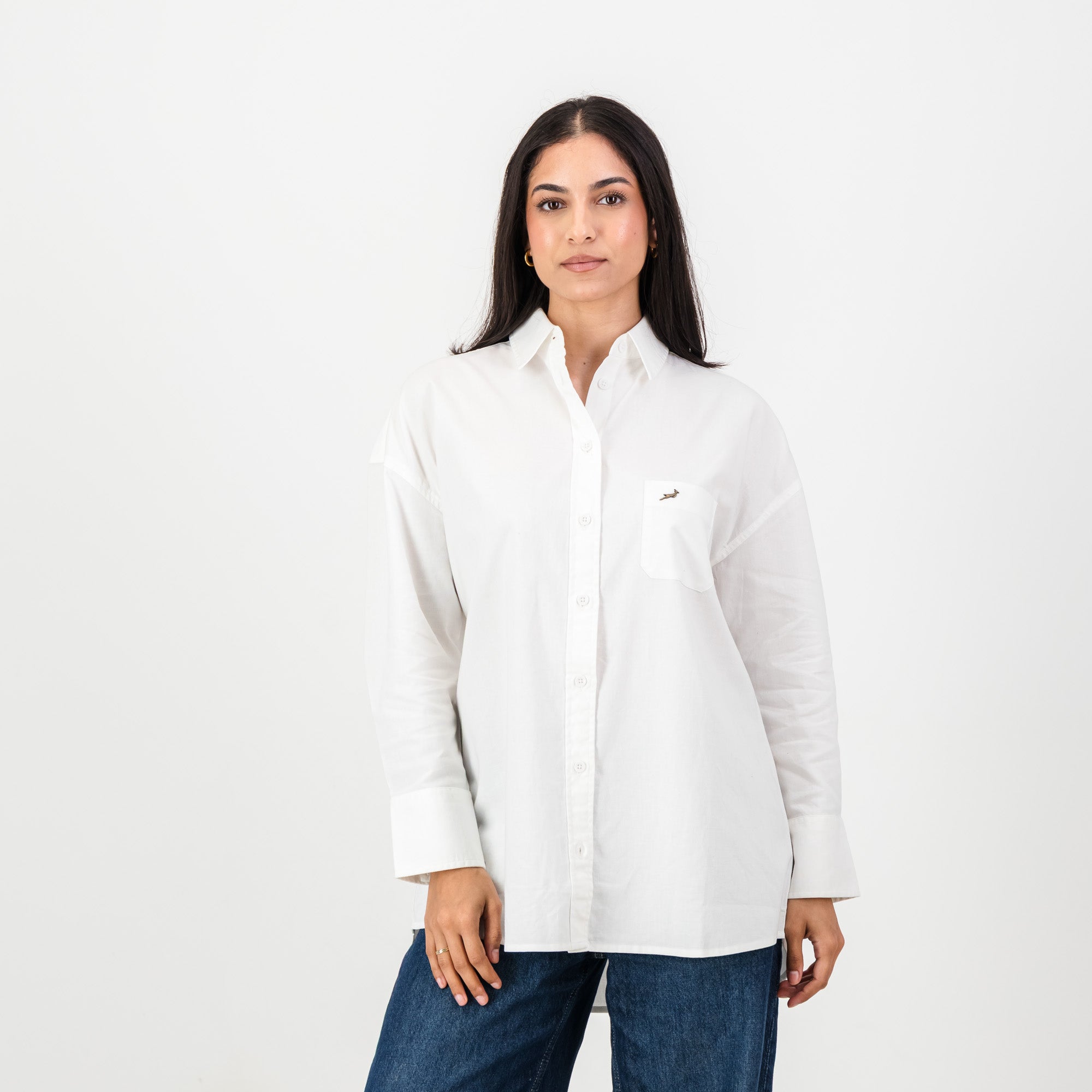 Springboks Ladies Oxford Shirt - White - Old School