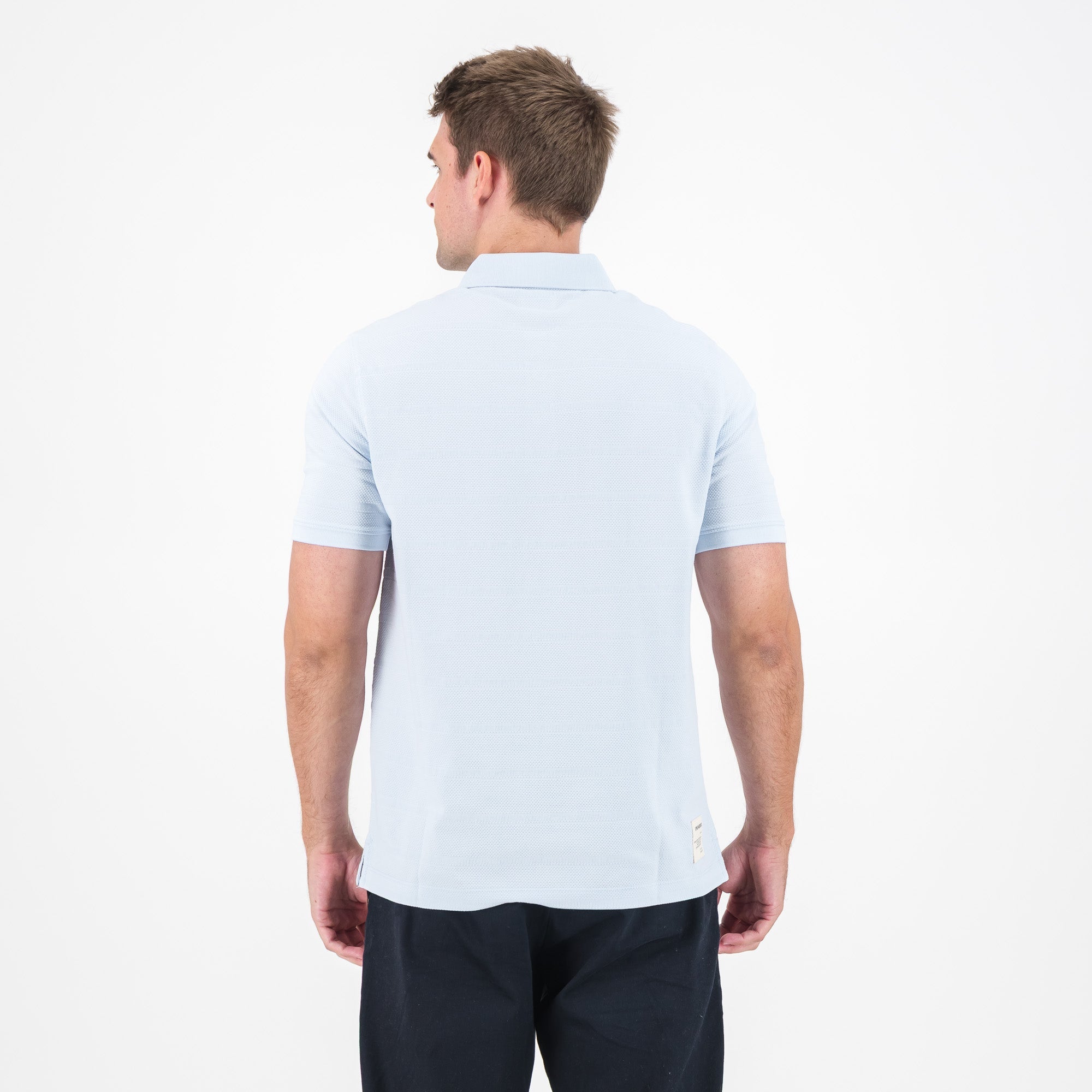 Springboks Popcorn Short Sleeve Golf Polo - Blue - Old School