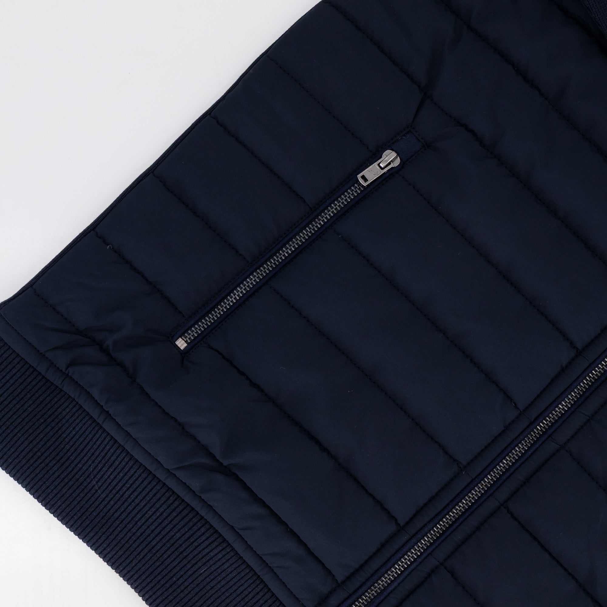 Springboks Quilted Knit Shell Jacket - Navy - Old School