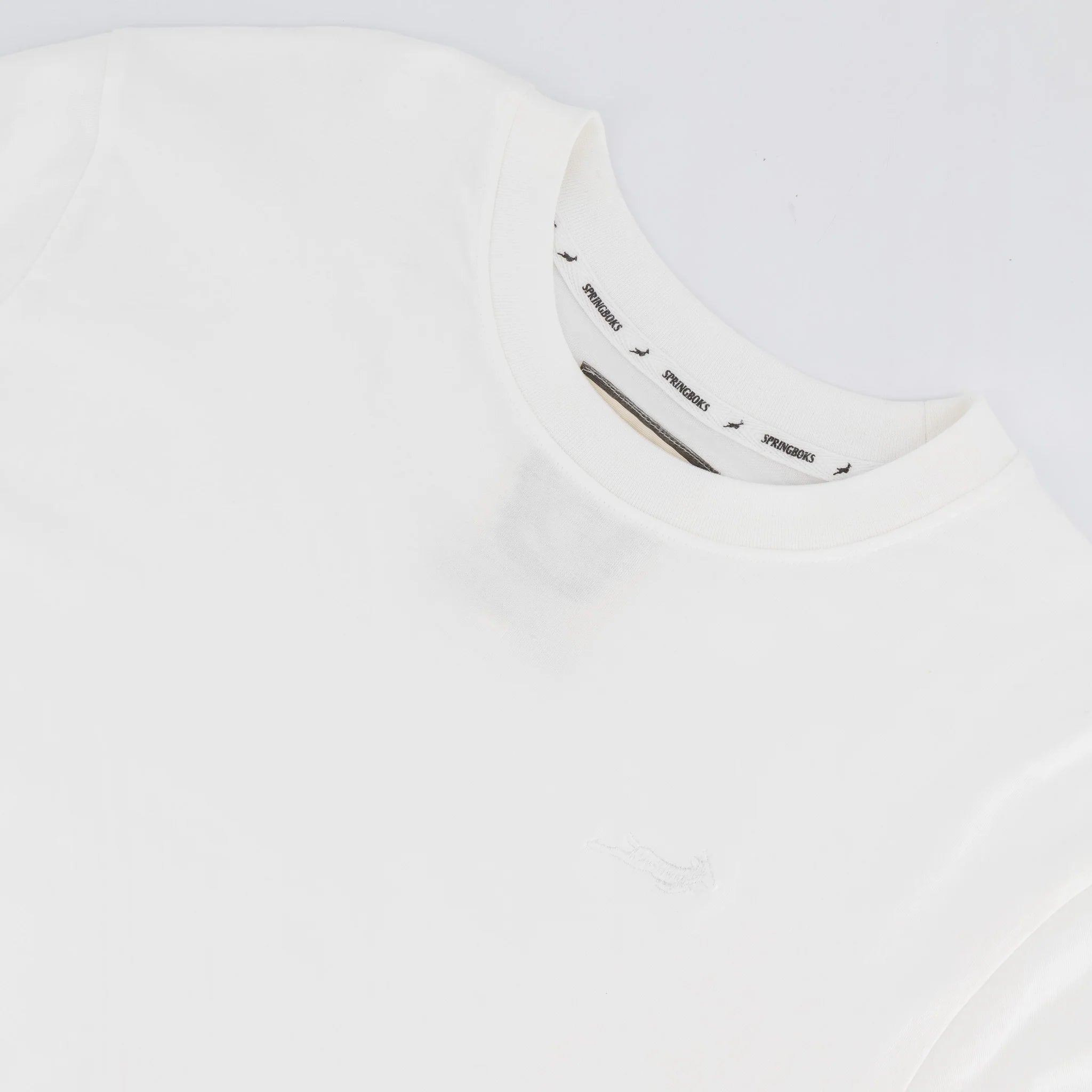 Springboks Small Embroidered Long Sleeve Crew T-Shirt – White - Old School