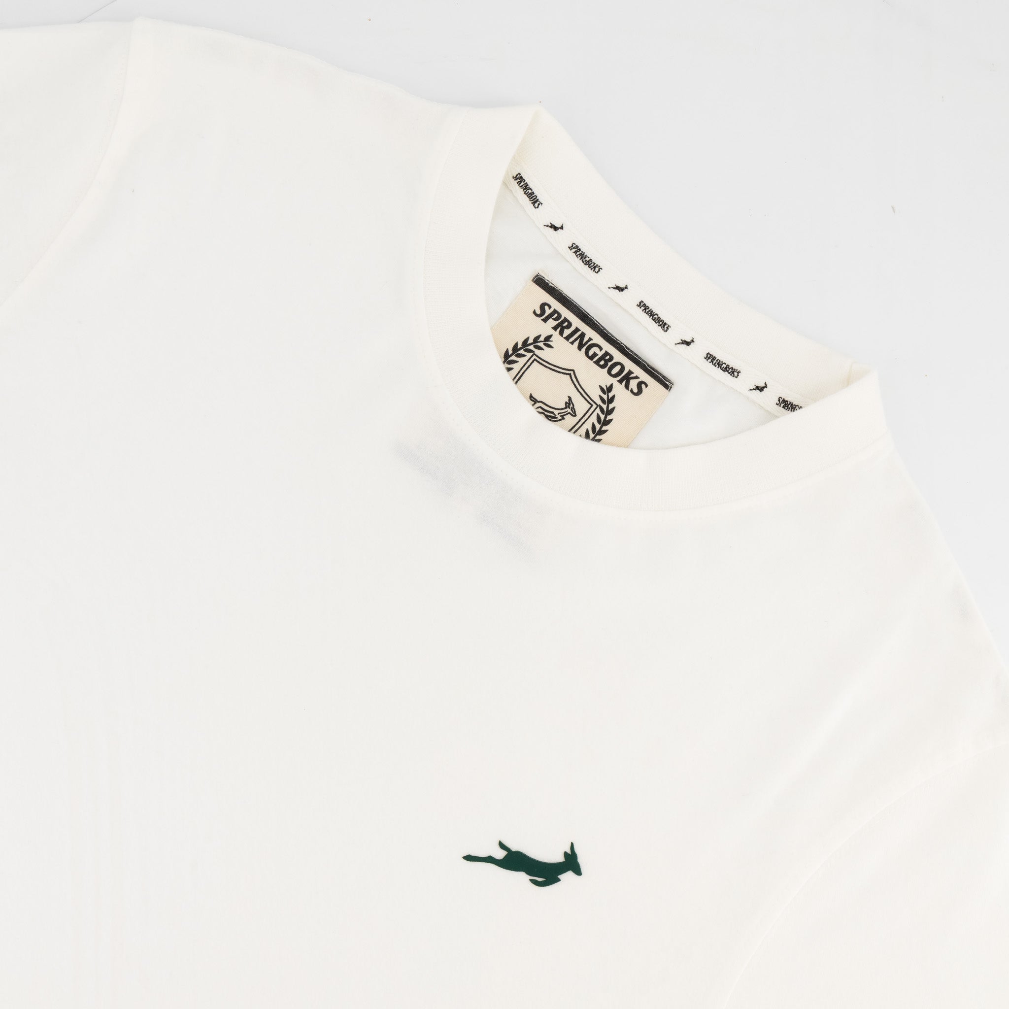 Springboks SML Bok HS Regular Crew Tee - White - Old School