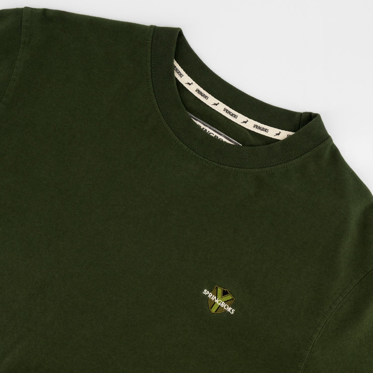 Springboks SML EMB Bok Regular Crew Tee - OS Green - Old School