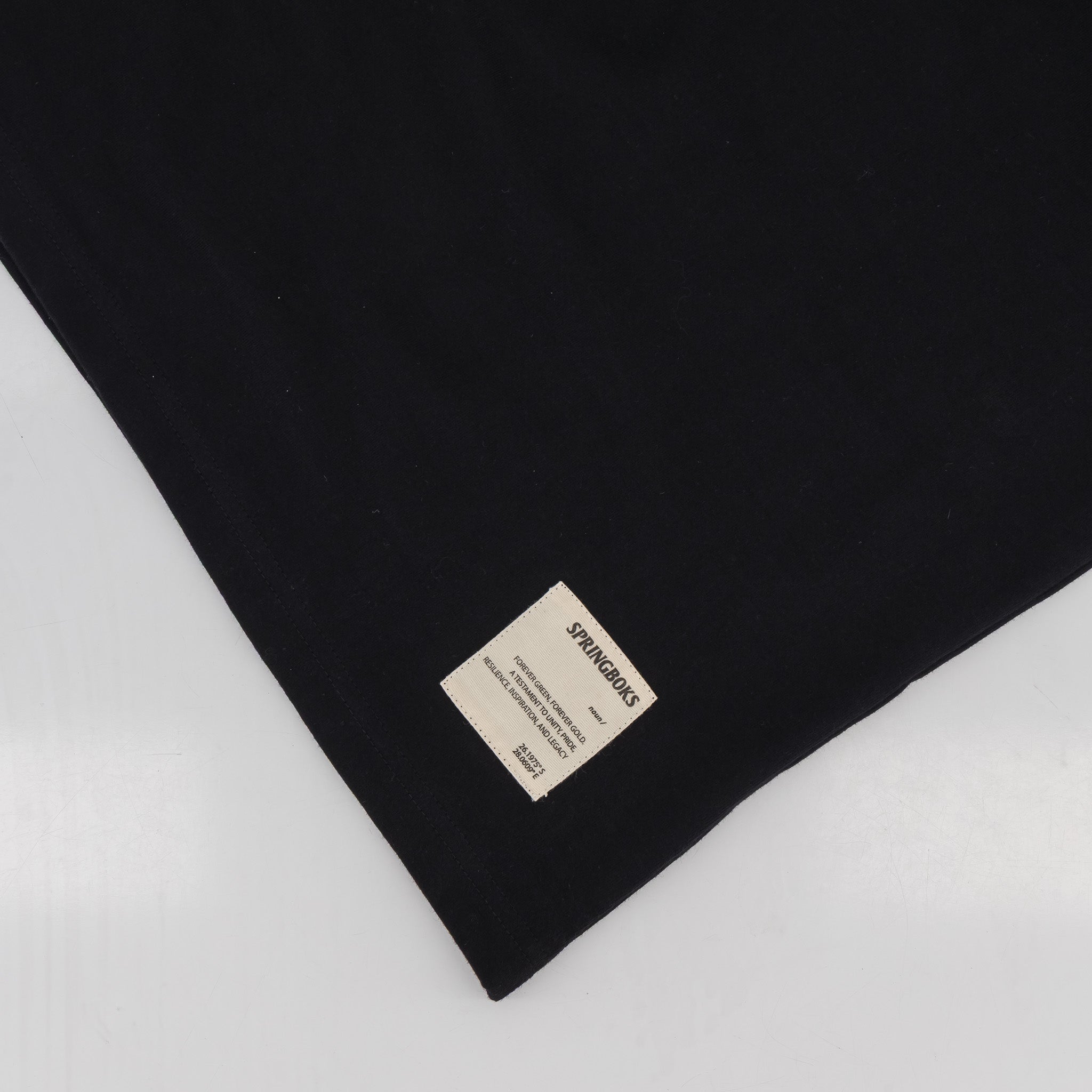 Springboks SML EMB LS Crew Tee - Black - Old School