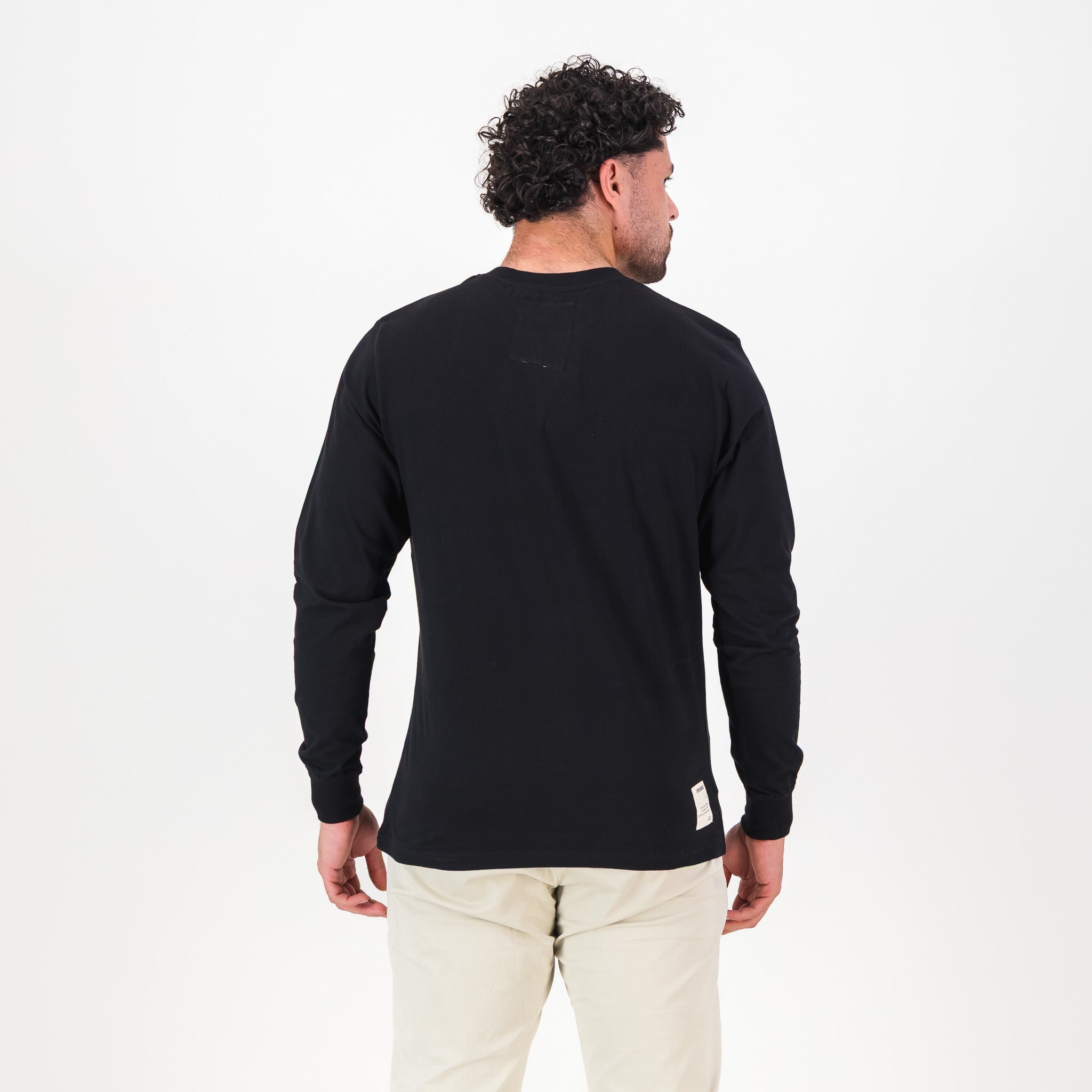 Springboks SML EMB LS Crew Tee - Black - Old School