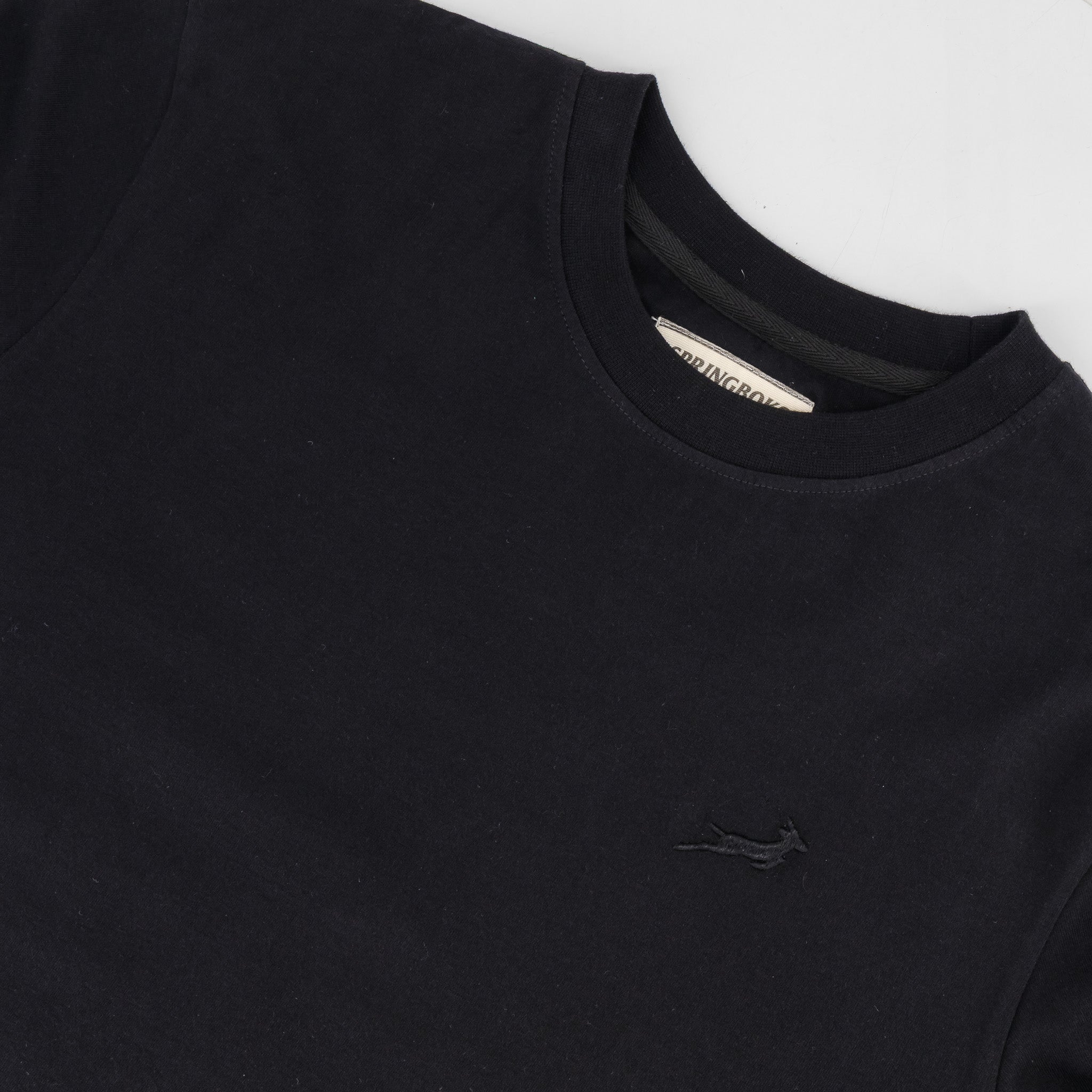 Springboks SML EMB LS Crew Tee - Black - Old School