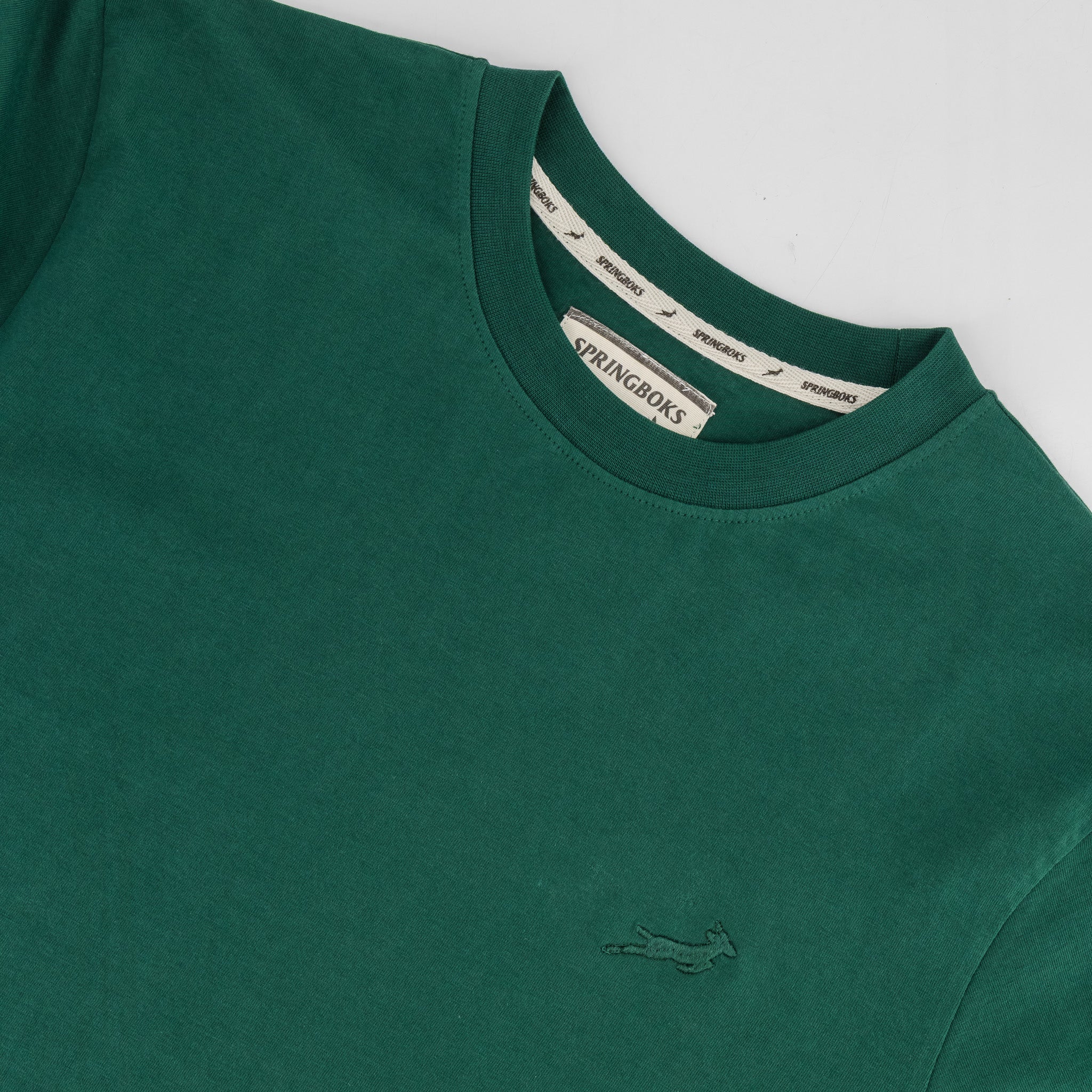 Springboks SML EMB LS Crew Tee - OS Green - Old School