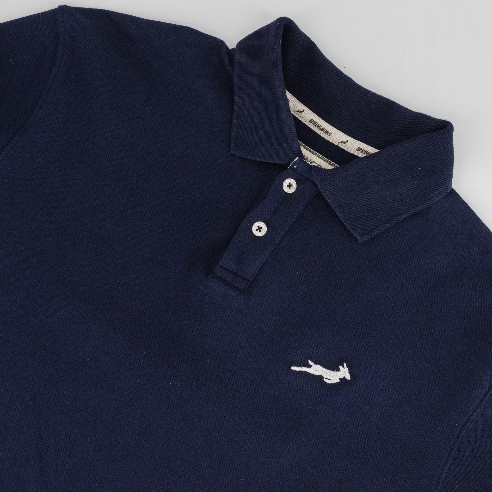 Springboks SML EMB LS Polo - Navy - Old School