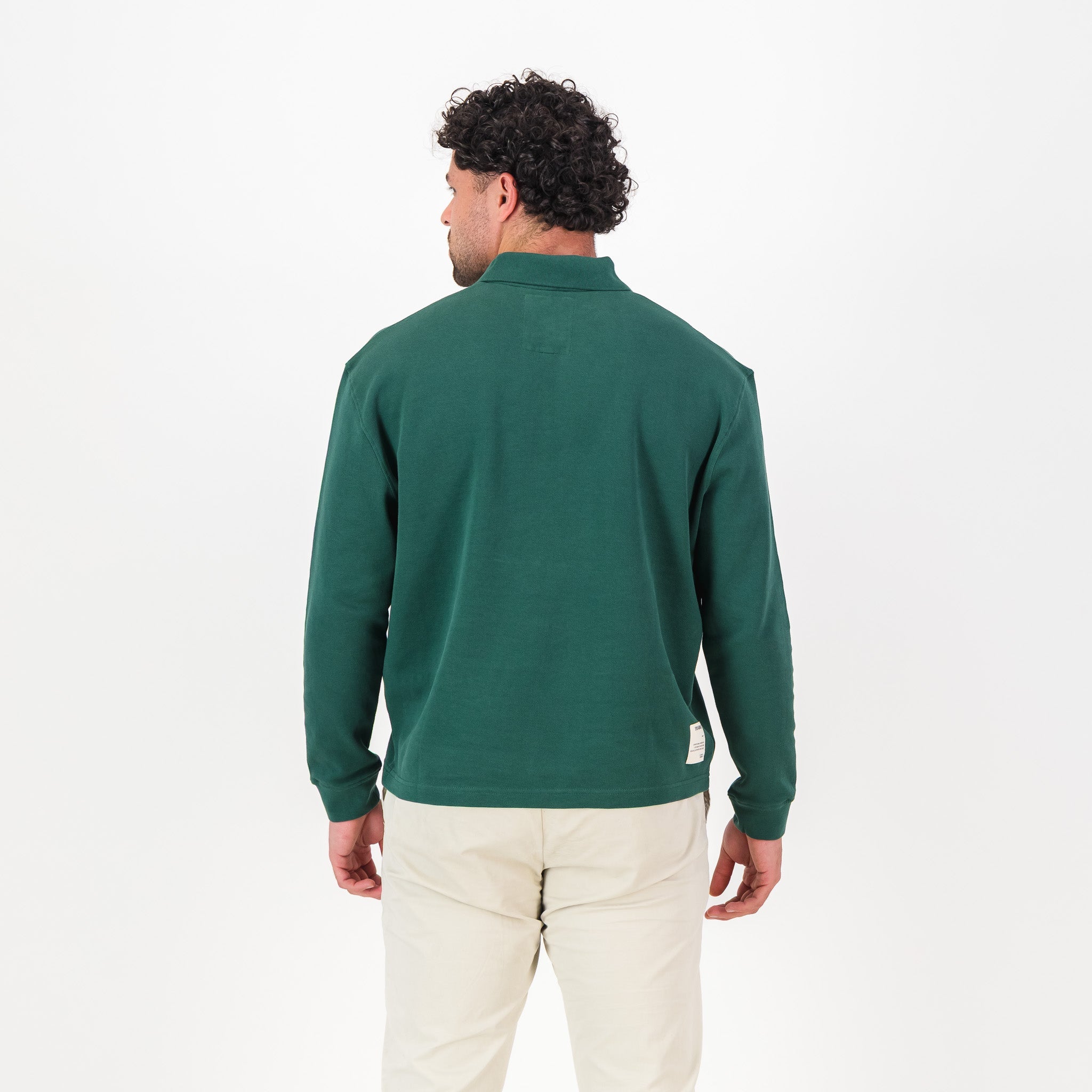 Springboks SML EMB LS Polo - OS Green - Old School