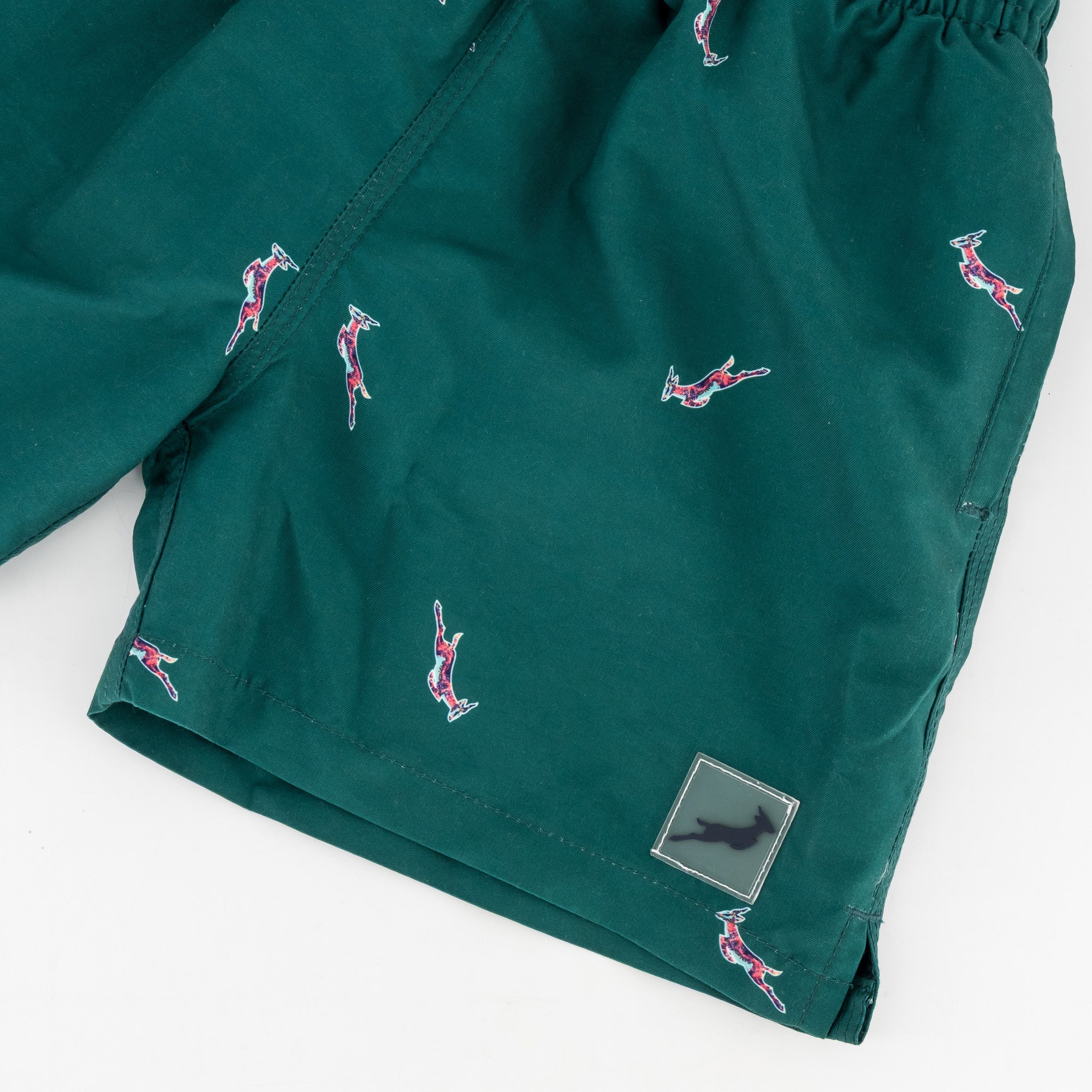 Springboks Summer Pop Print Kids Swim Shorts - Teal - Old School
