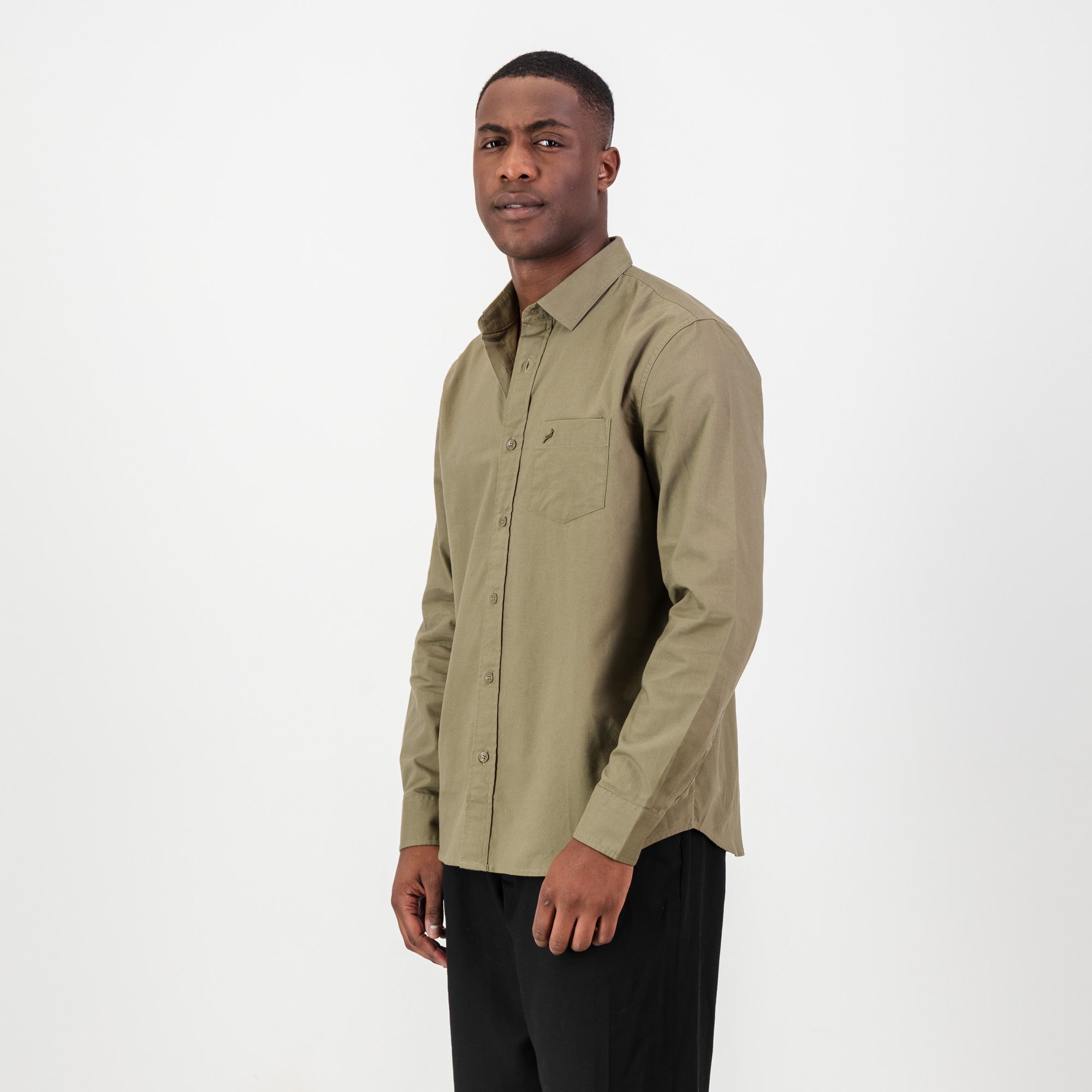 Springboks Tailored LS Oxford Shirt - Taupe - Old School
