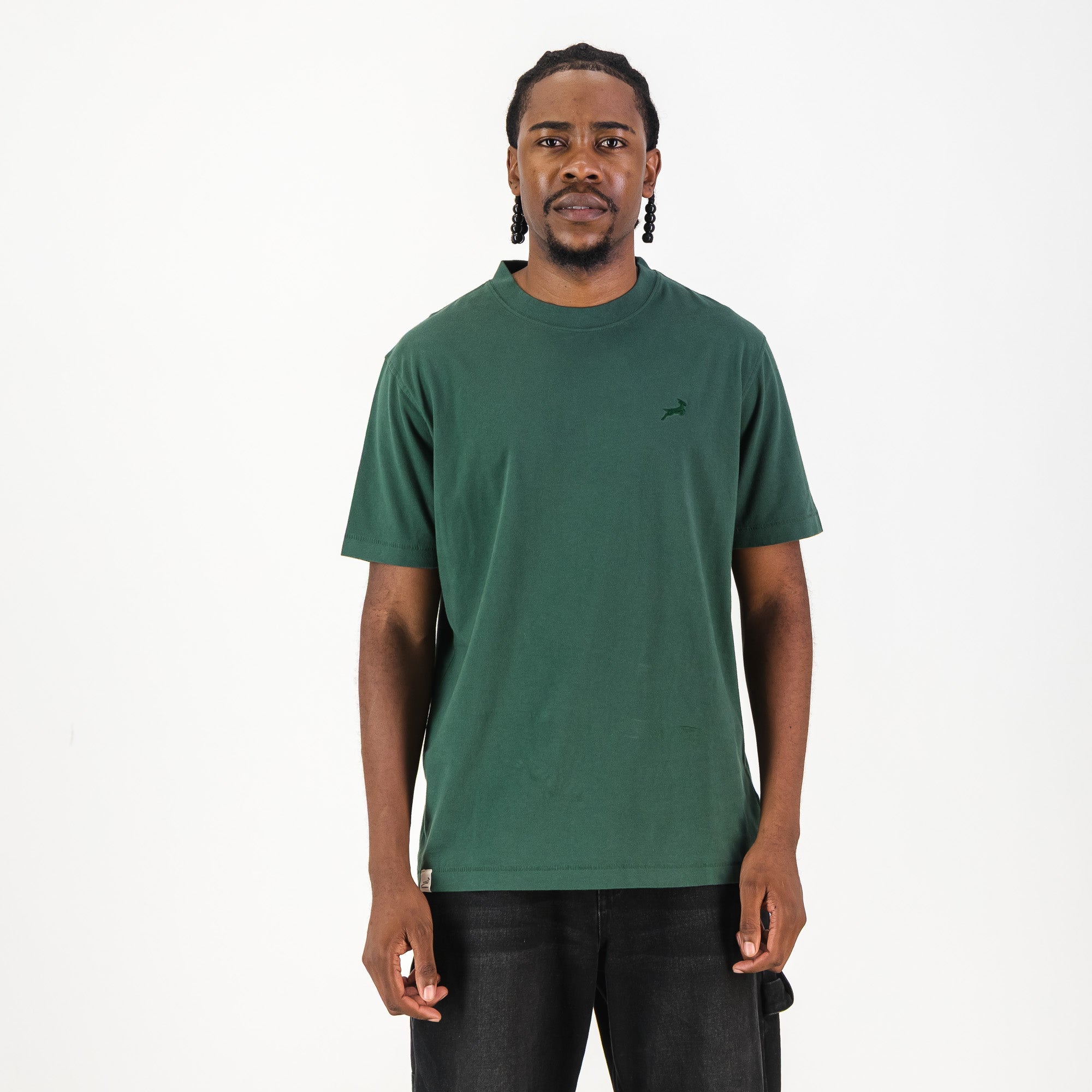 Springboks Tonal SML EMB Bok Crew Tee - OS Green - Old School