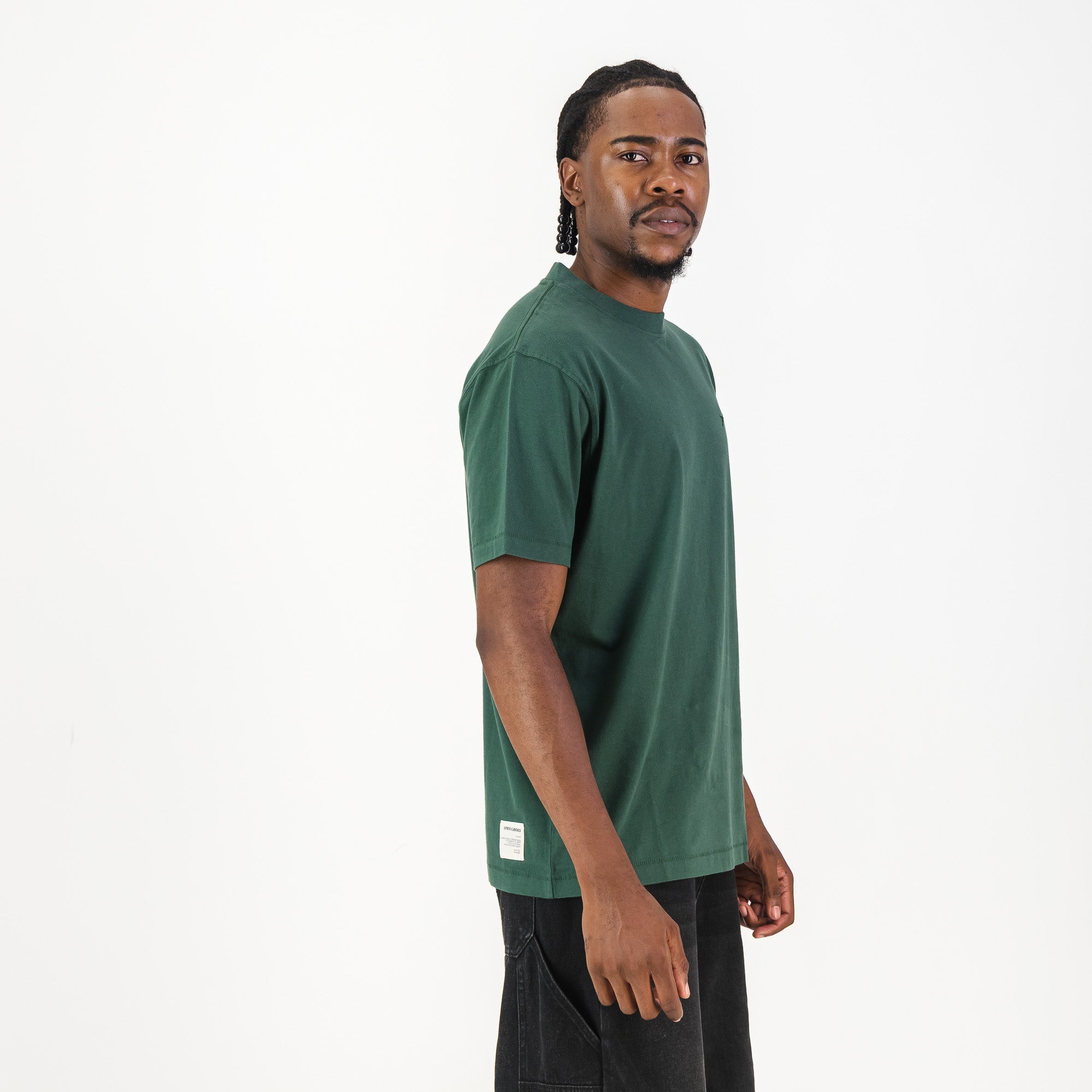 Springboks Tonal SML EMB Bok Crew Tee - OS Green - Old School