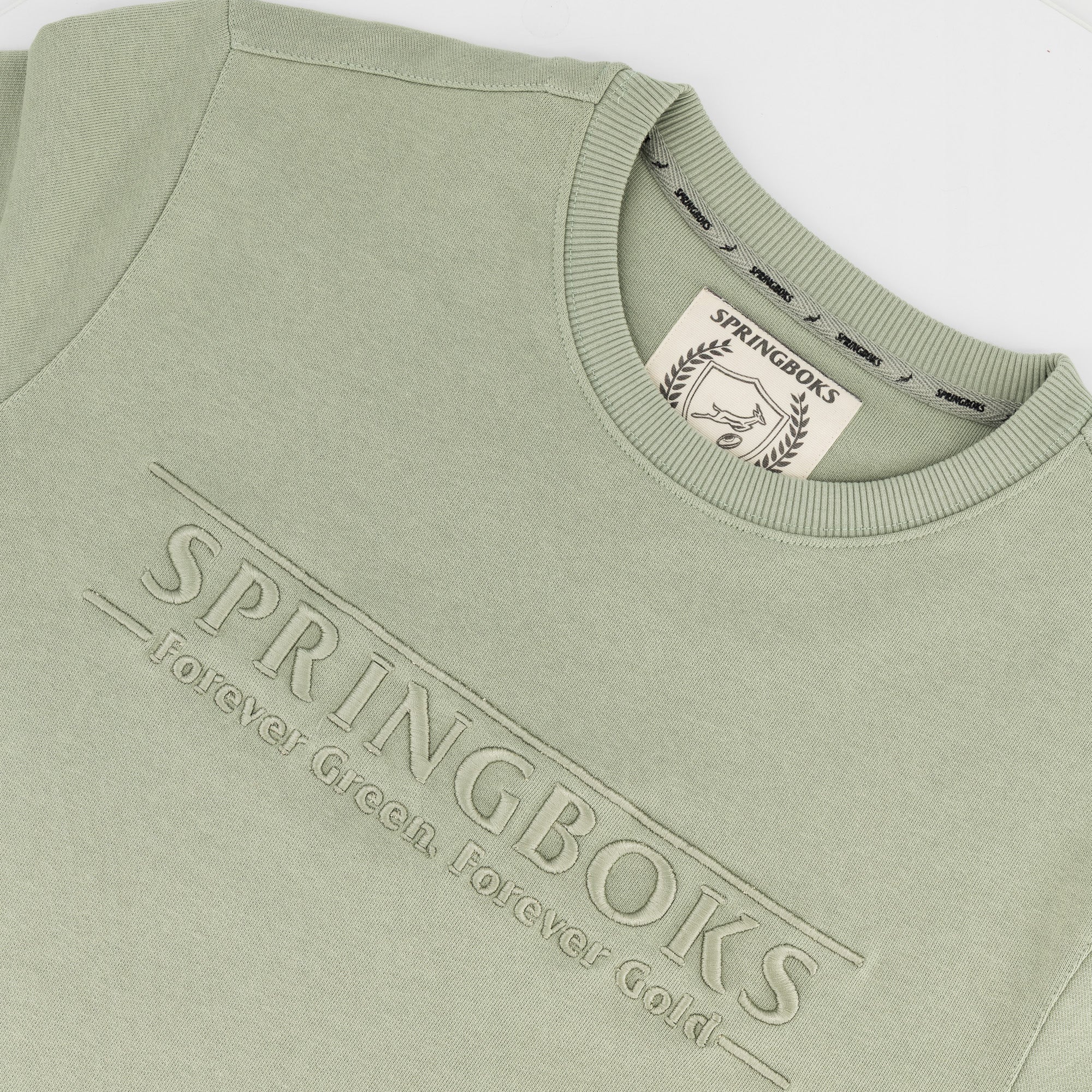 Springboks Word FGFG Crew Sweat - Desert Sage - Old School