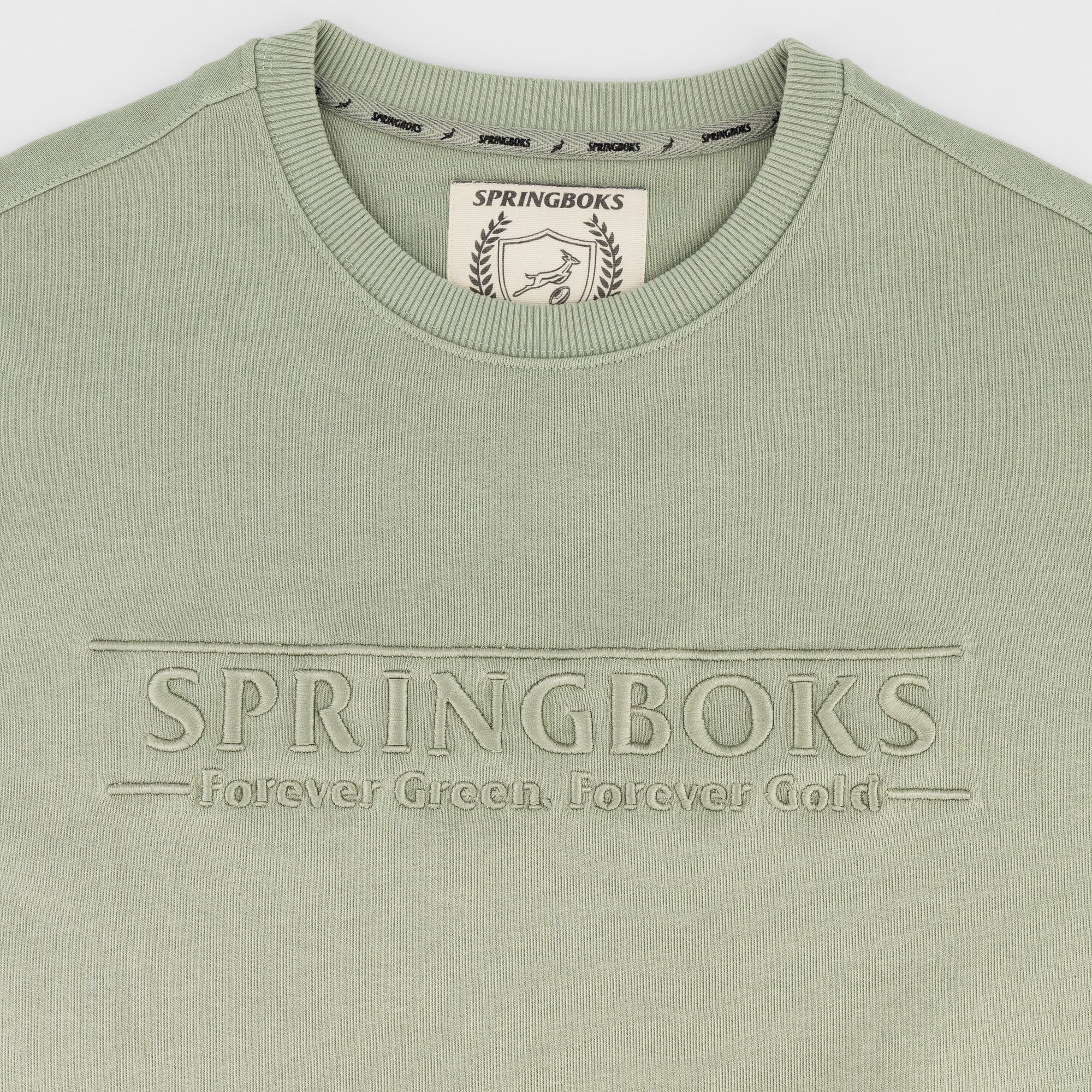 Springboks Word FGFG Crew Sweat - Desert Sage - Old School