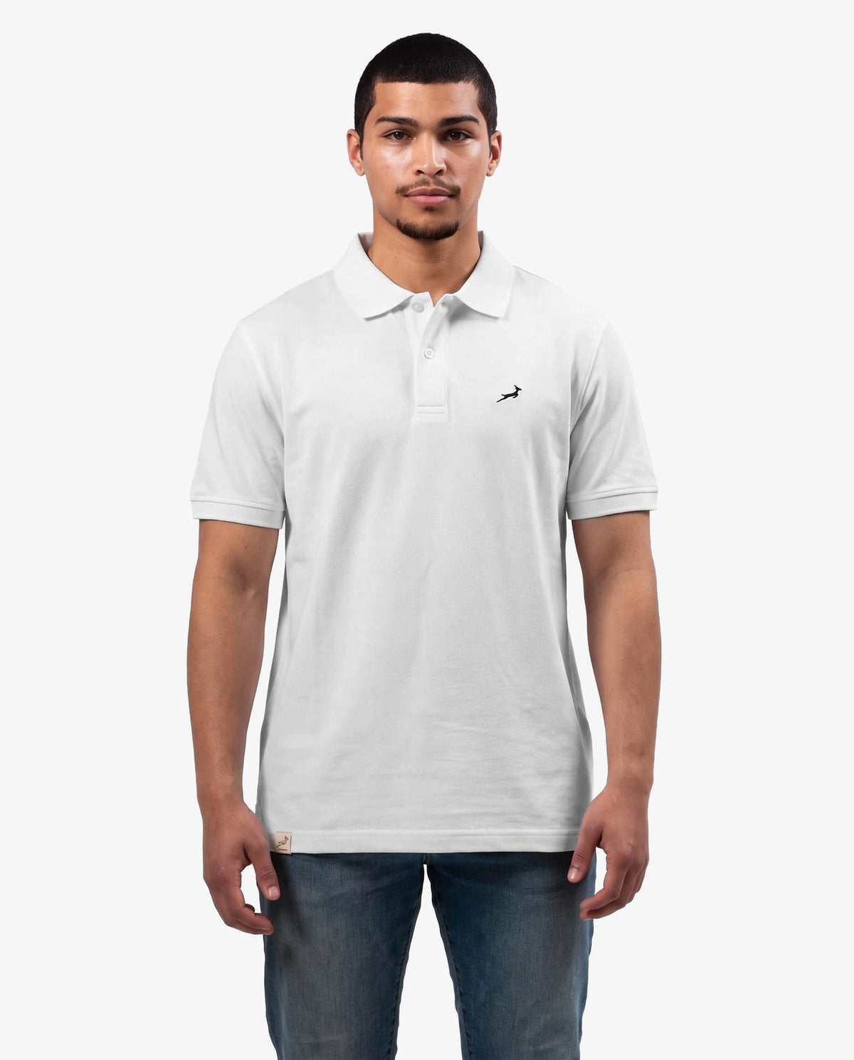 Springboks 3D Contrast SS Polo White