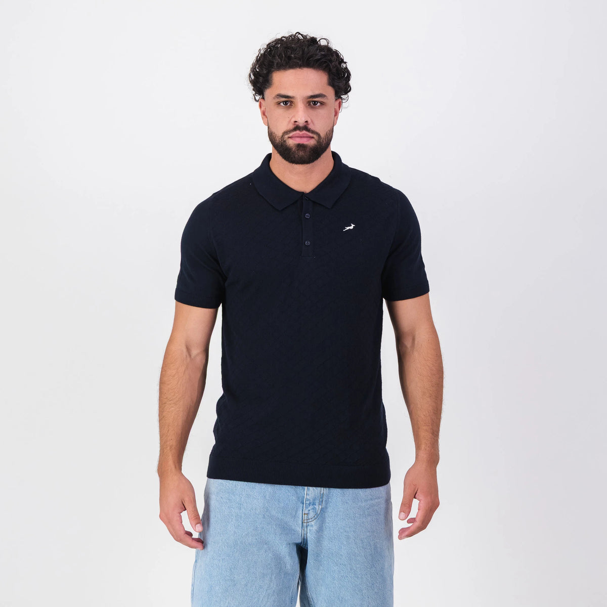Springboks Diamond Textured Knit SS Polo