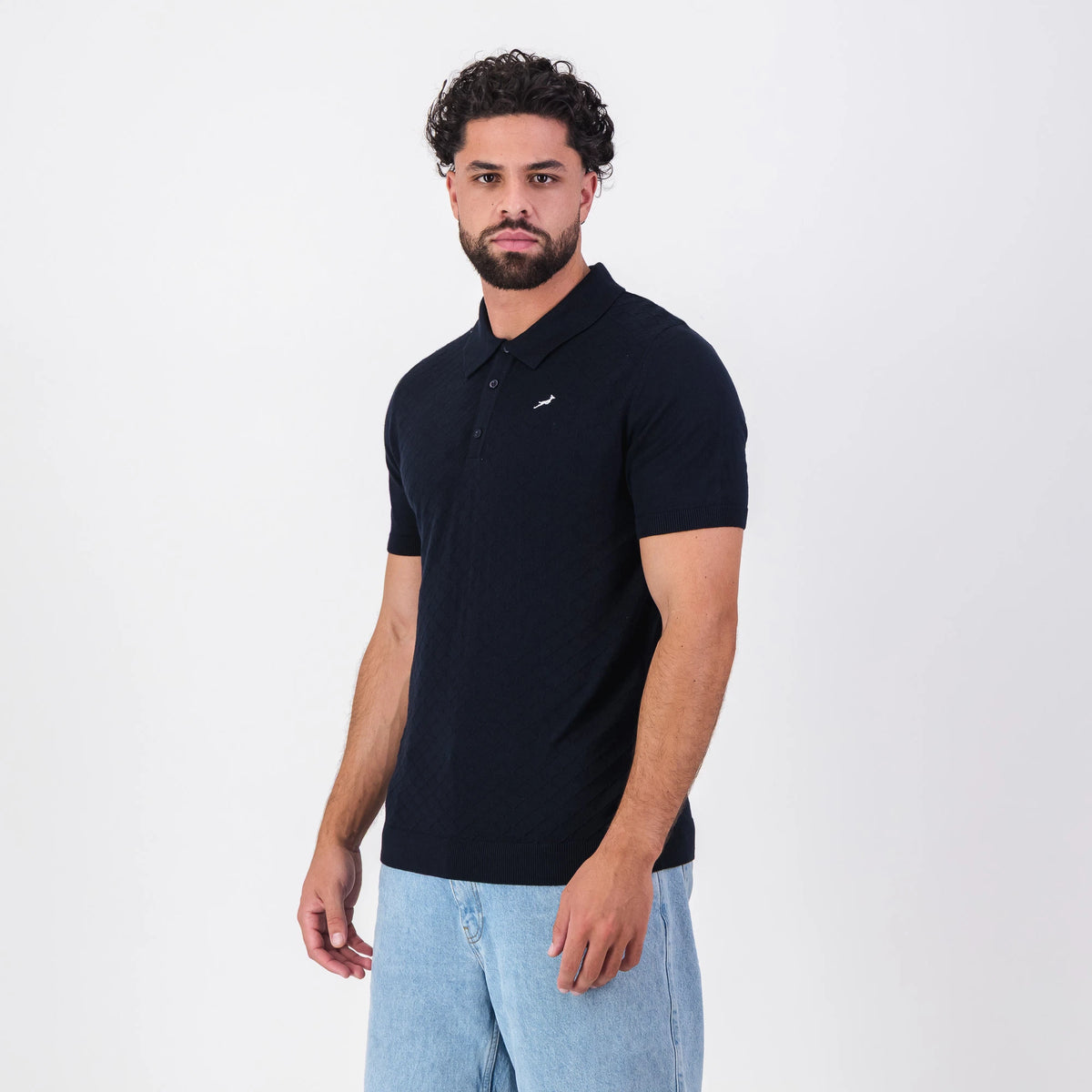 Springboks Diamond Textured Knit SS Polo