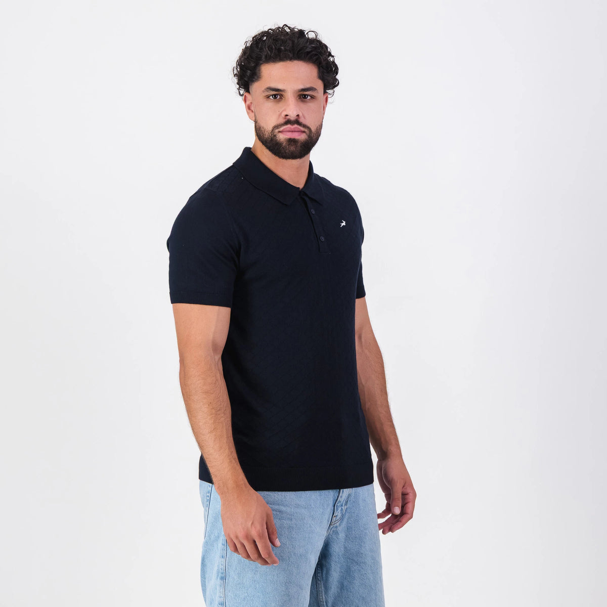 Springboks Diamond Textured Knit SS Polo