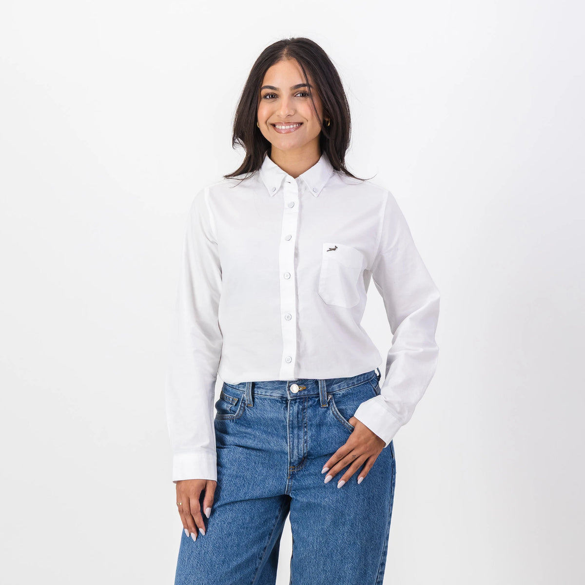 Springboks Ladies Premium Oxford Shirt-White