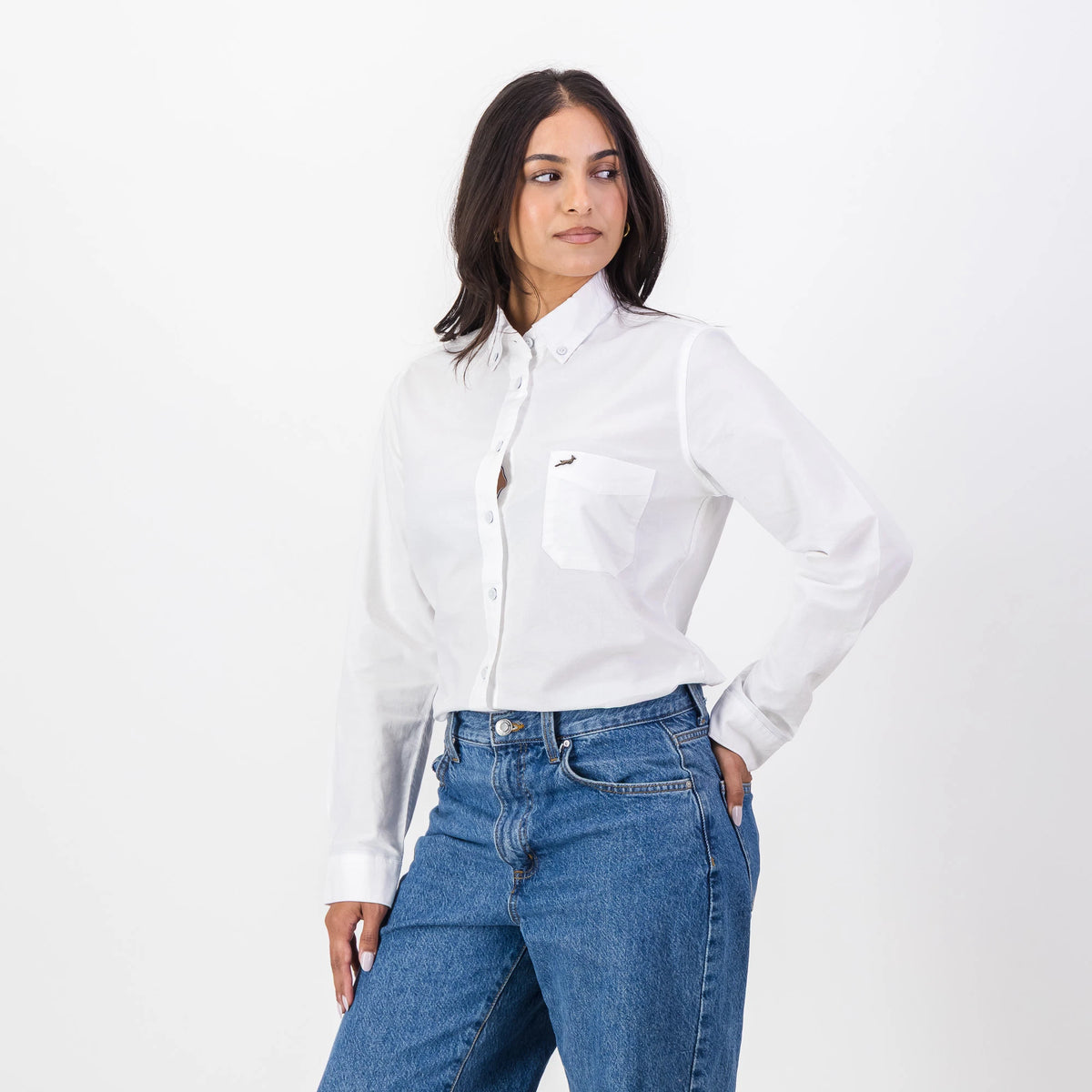 Springboks Ladies Premium Oxford Shirt-White