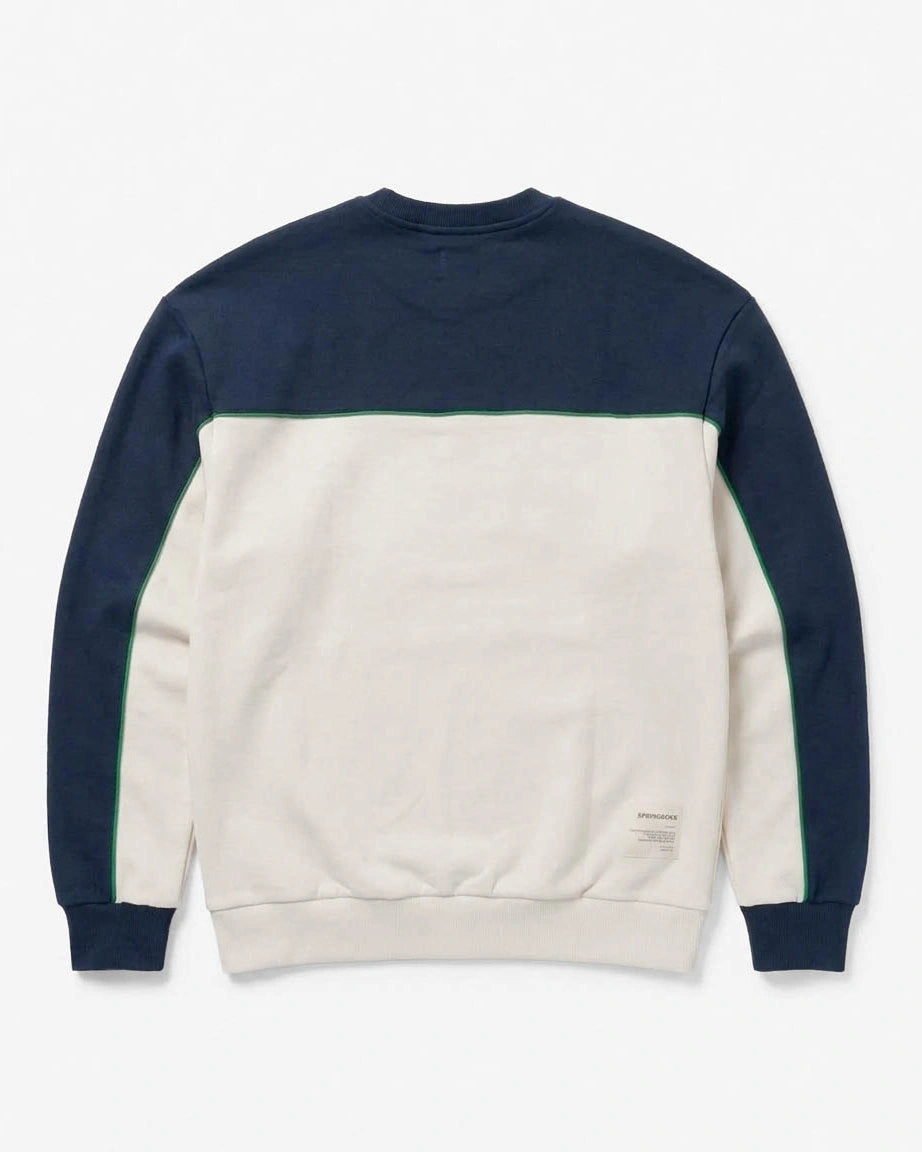 Springboks Retro Colour Block LS Sweatshirt Navy