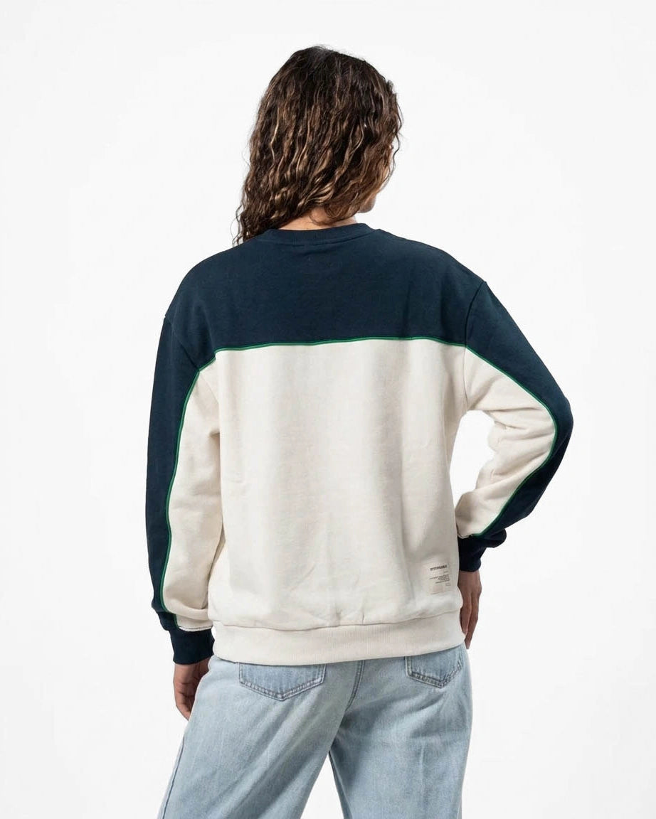 Springboks Retro Colour Block LS Sweatshirt Navy