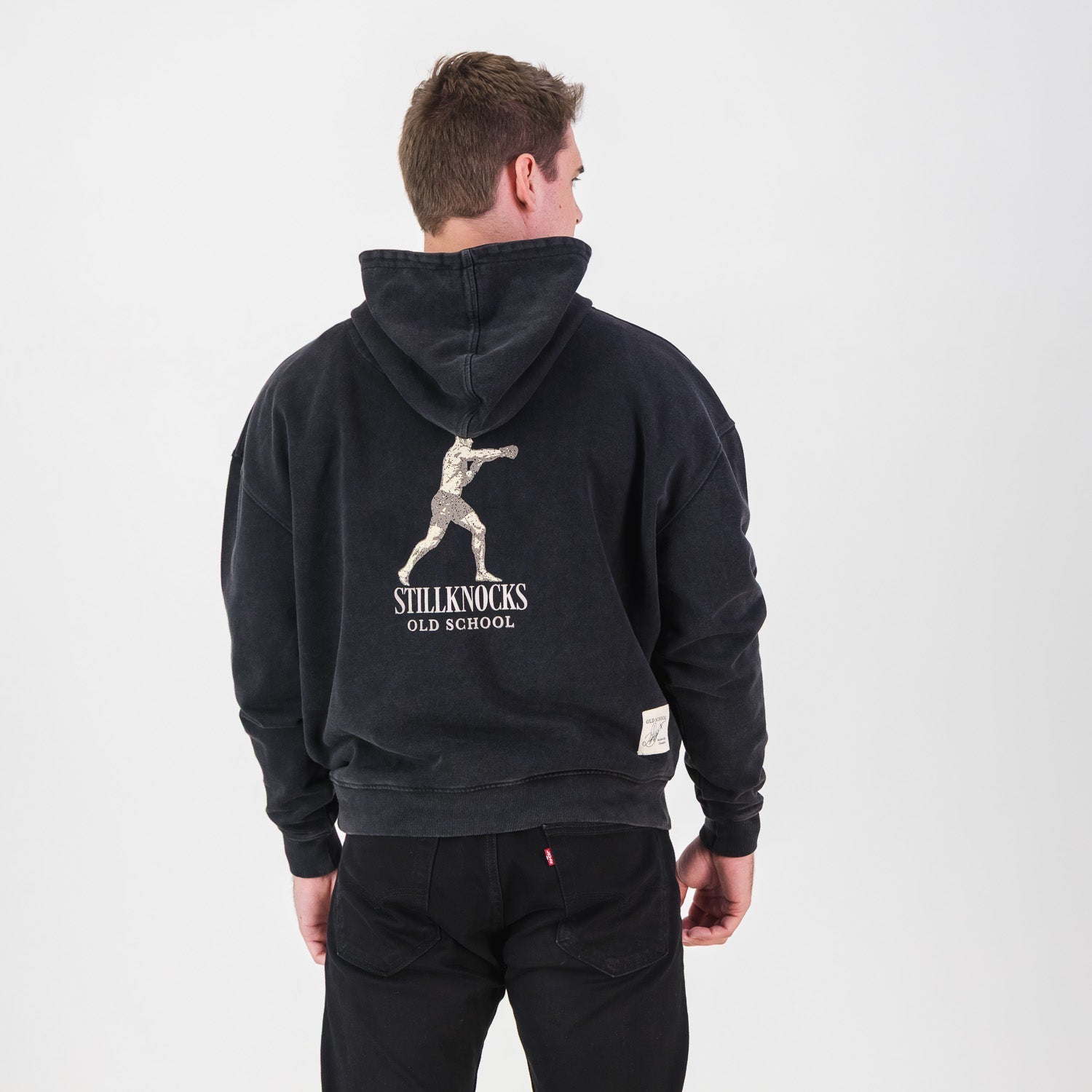 Stillknocks Acid Wash Hoodie Sweat - Black - Old School