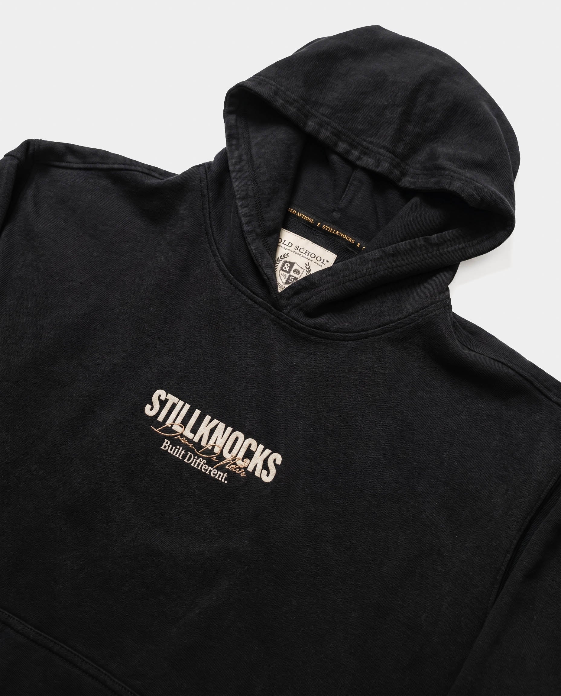 Stillknocks Washed Boxy Hoodie Sweatshirt Black